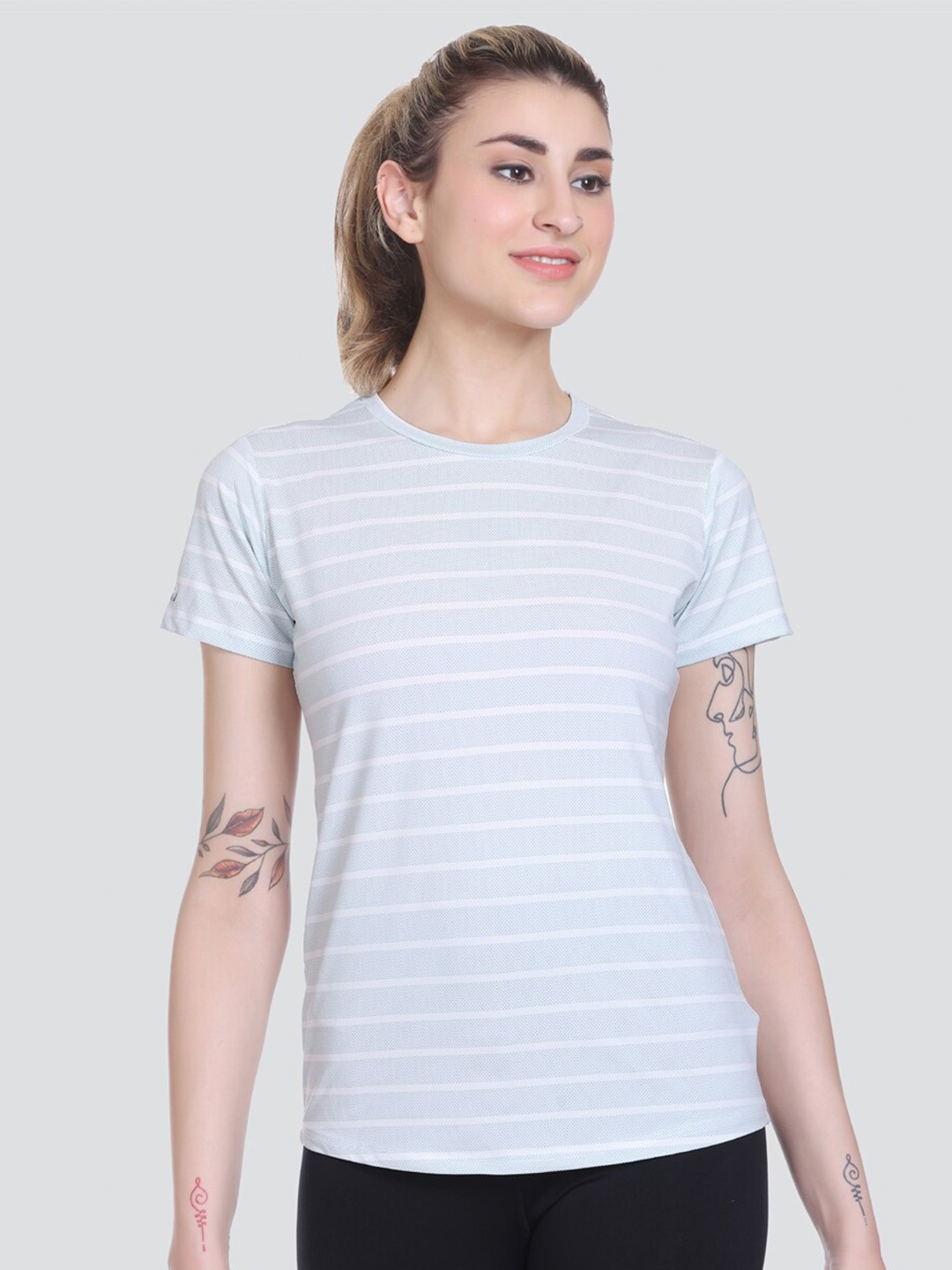 

AGON Striped Dri-FIT Knitted Sports T-shirt, Grey
