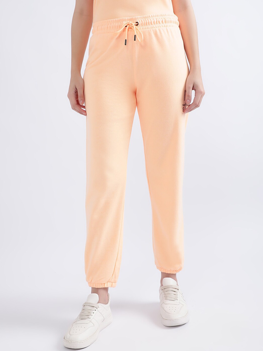 

DKNY Women Brand Logo Printed Joggers, Peach