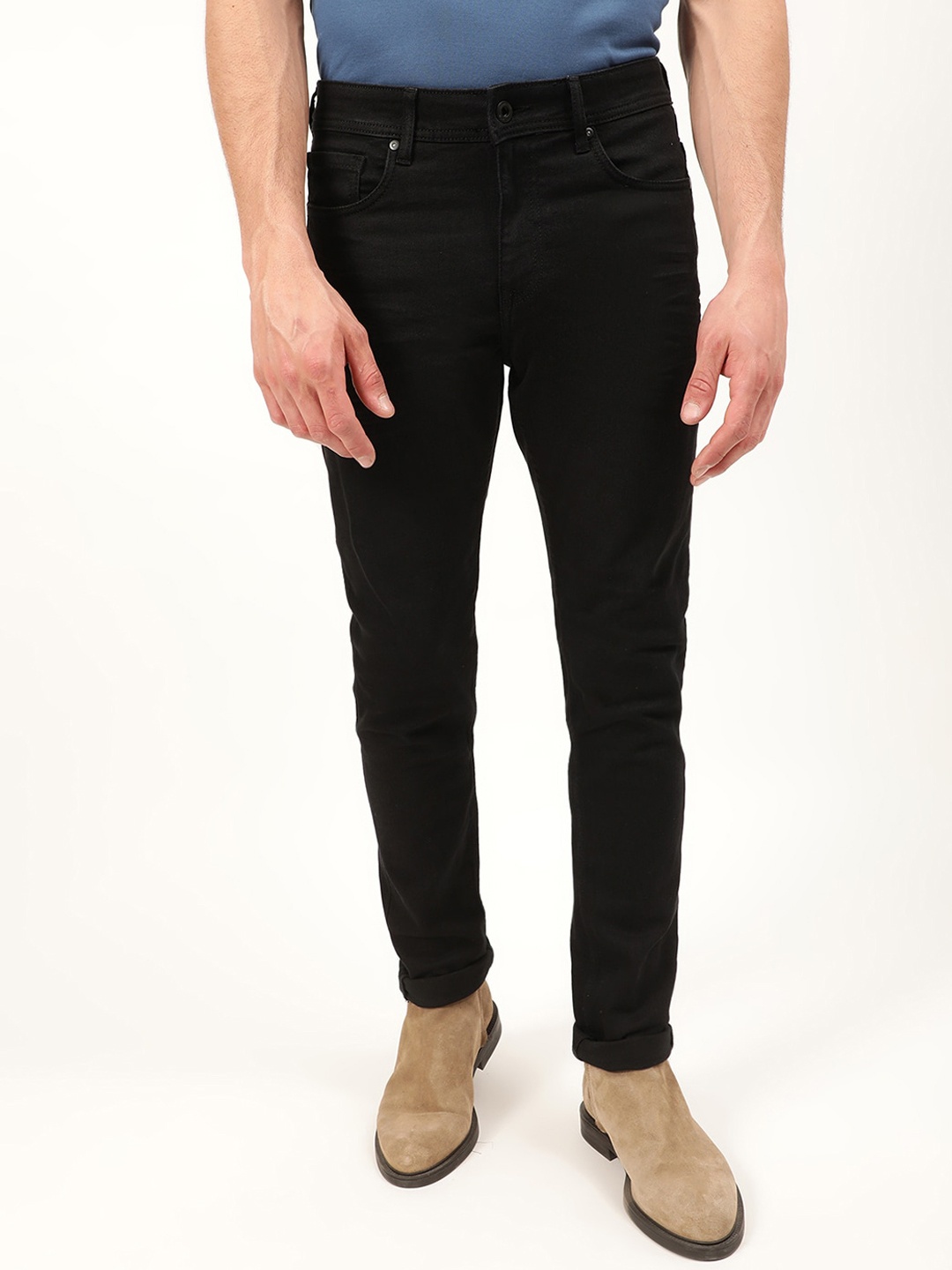 

LINDBERGH Men Mid-Rise Clean Look Stretchable Jeans, Black