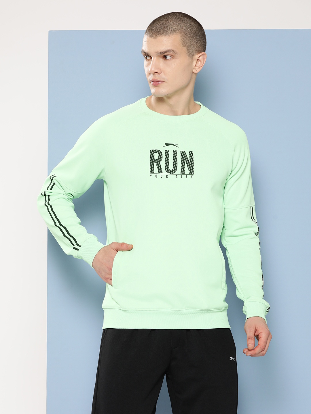 

Slazenger Printed Ultra-Dry Running Sweatshirt, Green