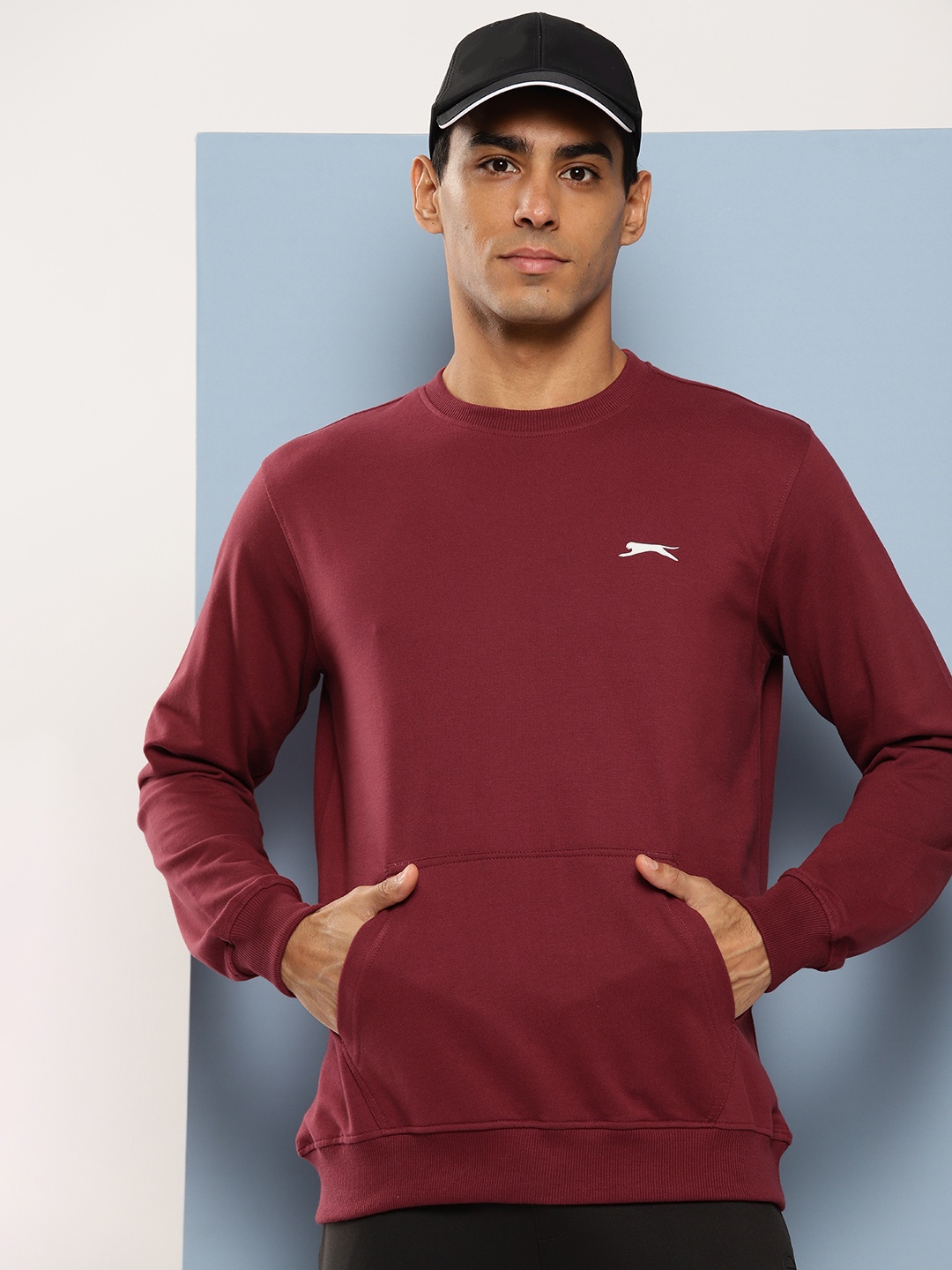 

Slazenger Solid Minimal Brand Logo Print Sweatshirt, Maroon