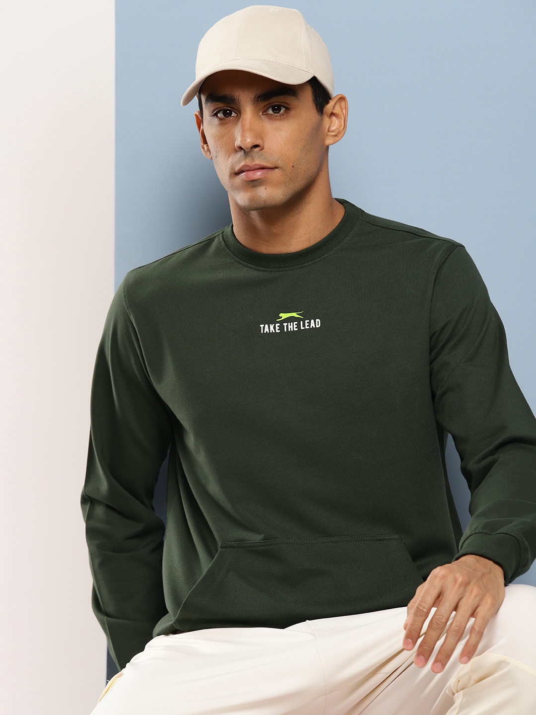 

Slazenger Solid Minimal Typography Print Sweatshirt, Olive