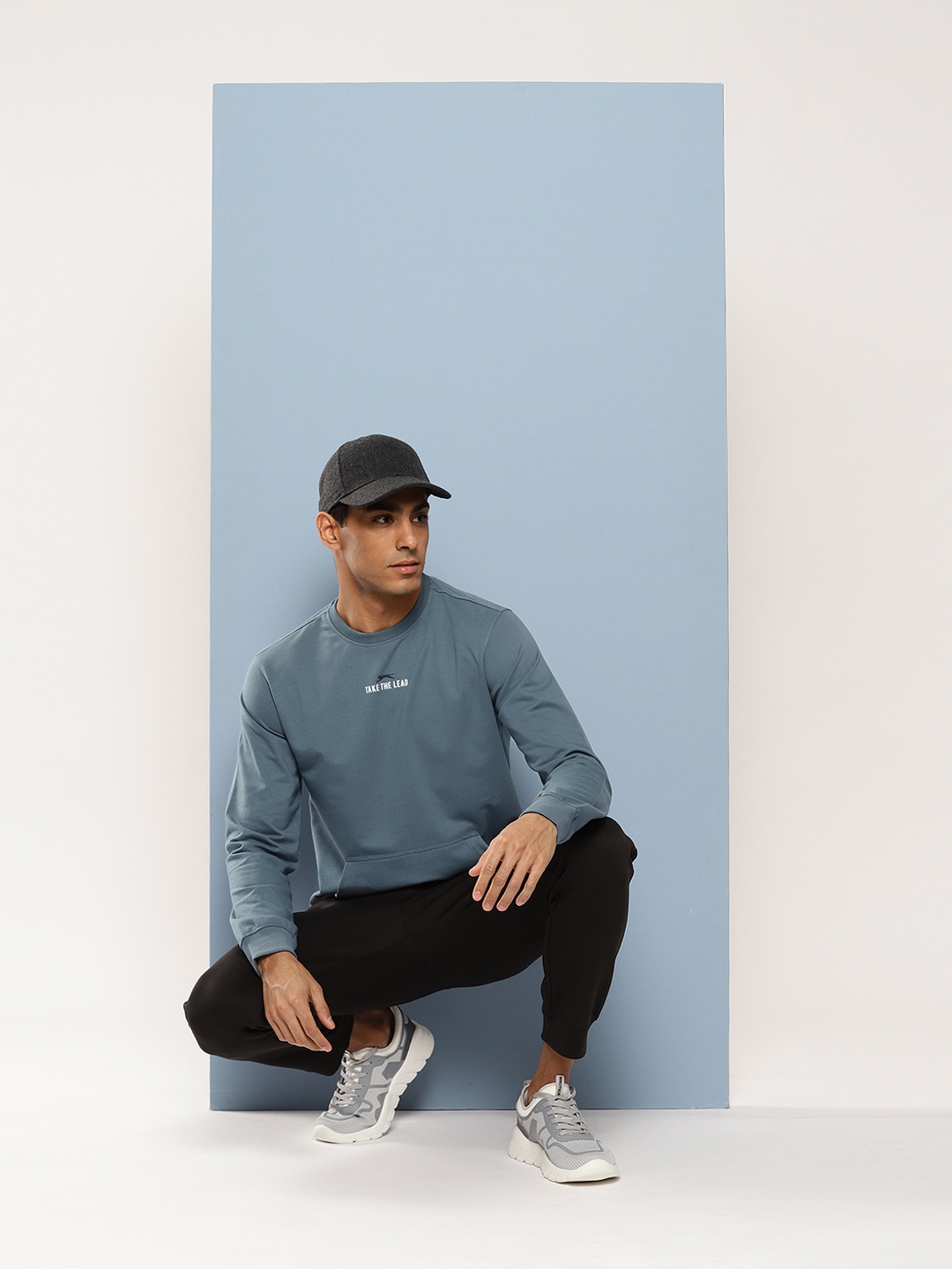 Slazenger Solid Minimal Typography Print Sweatshirt, Blue