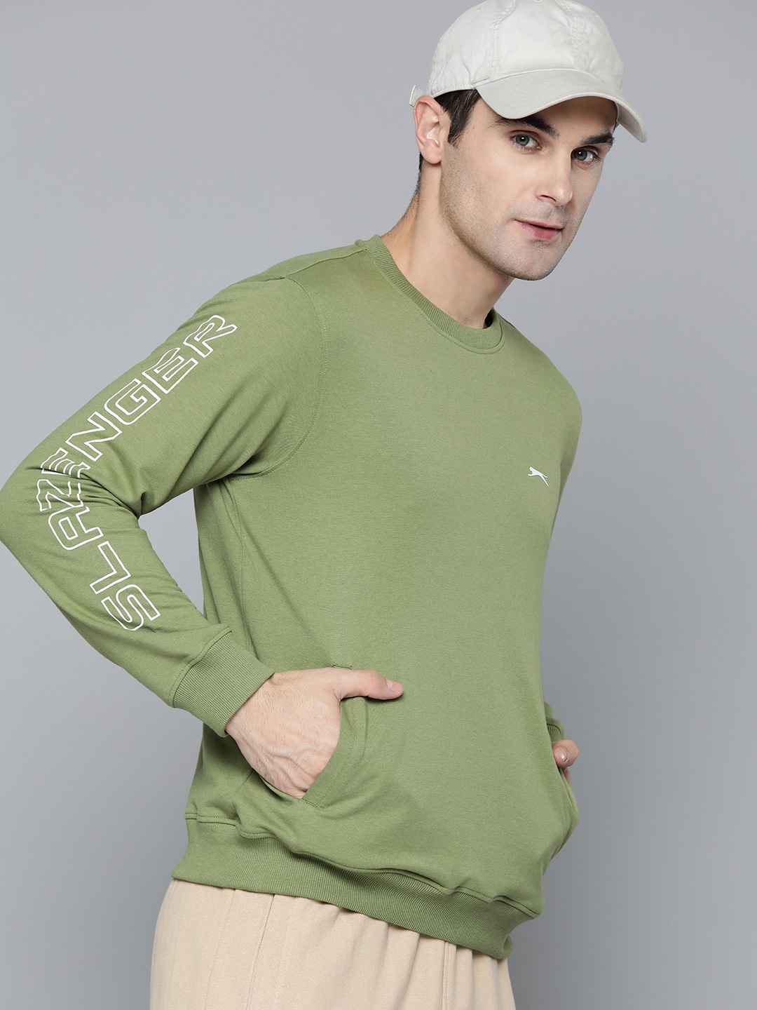 

Slazenger Men Solid Sweatshirt, Olive