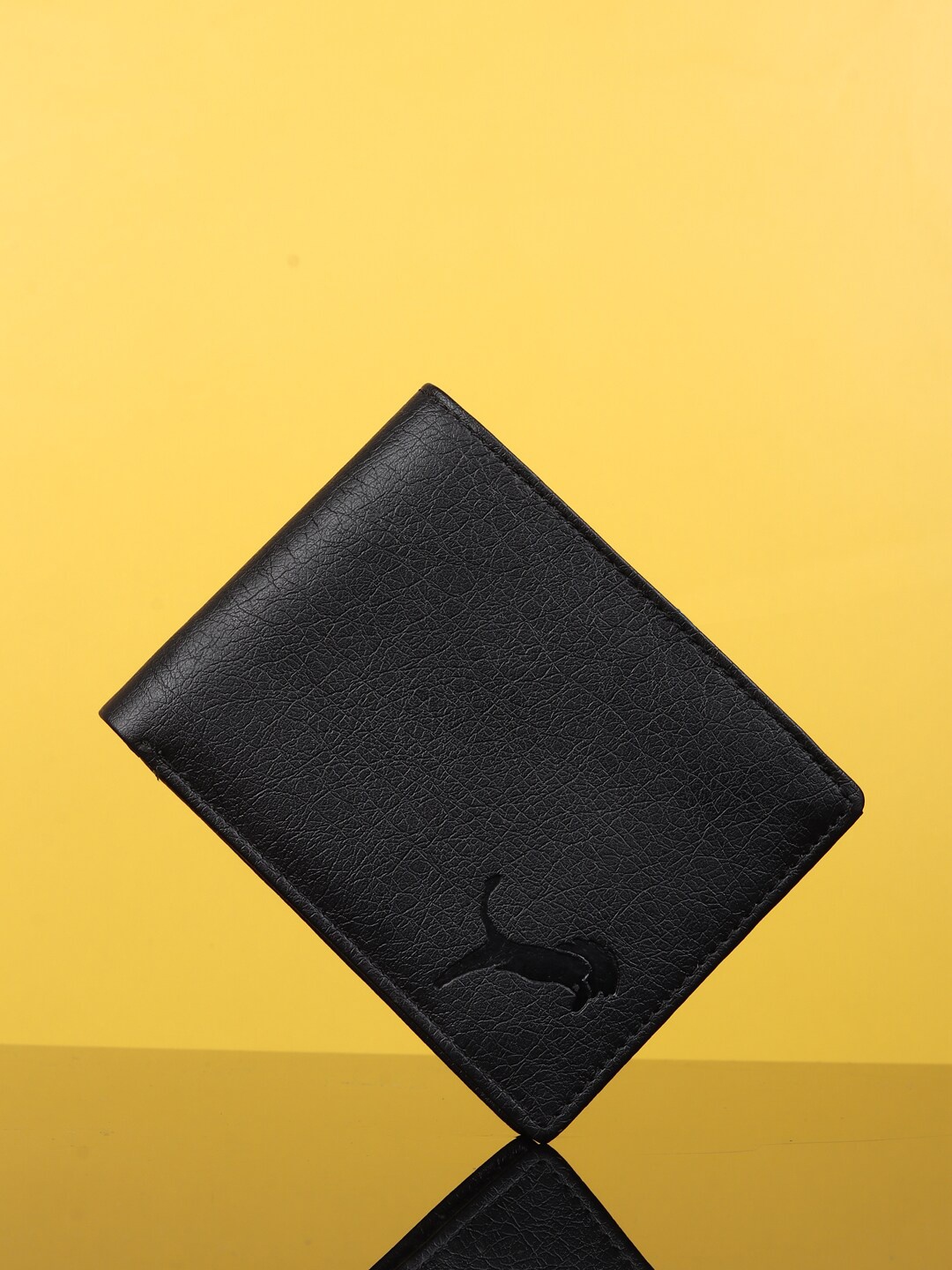 

WILD EDGE Unisex Textured Two Fold Wallet, Black