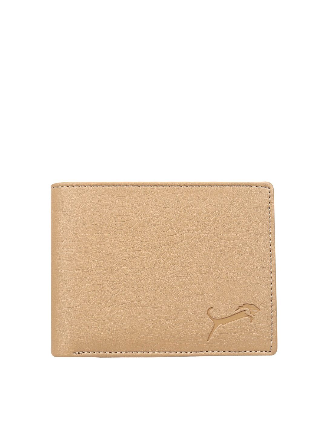 

WILD EDGE Unisex Textured Two Fold Wallet, Beige