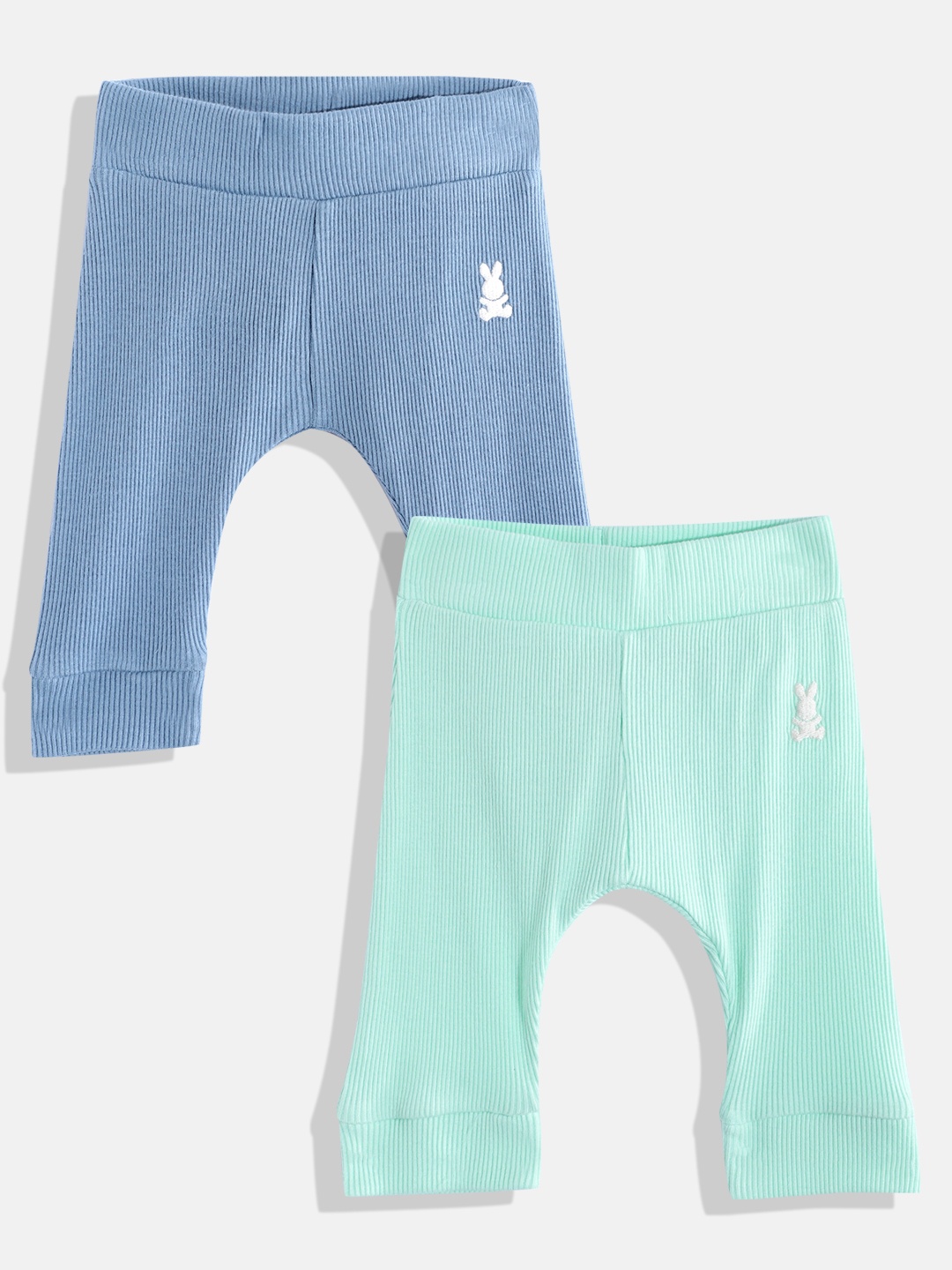 United Colors of Benetton Kids Boys Pack of 2 Pure Cotton Ribbed Joggers, Blue
