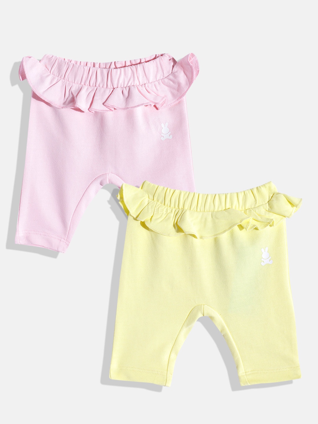 

United Colors of Benetton Infant Girls Pack of 2 Pure Cotton Leggings, Pink