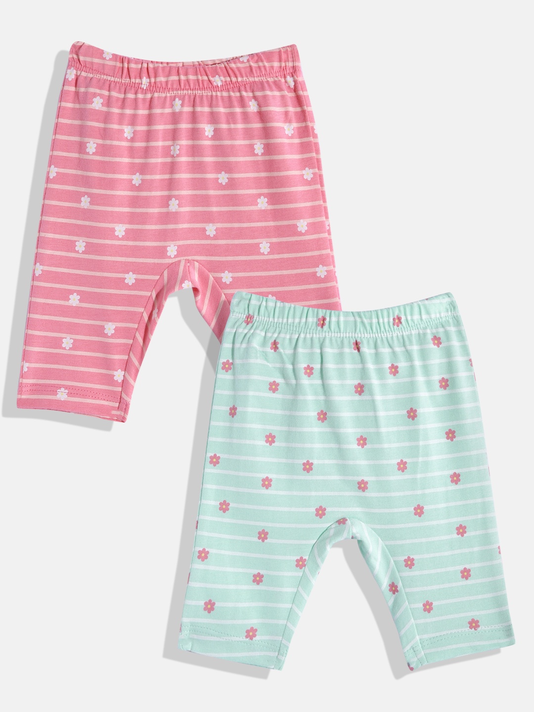 

United Colors of Benetton Girls Set of 2 Pure Cotton Leggings, Pink