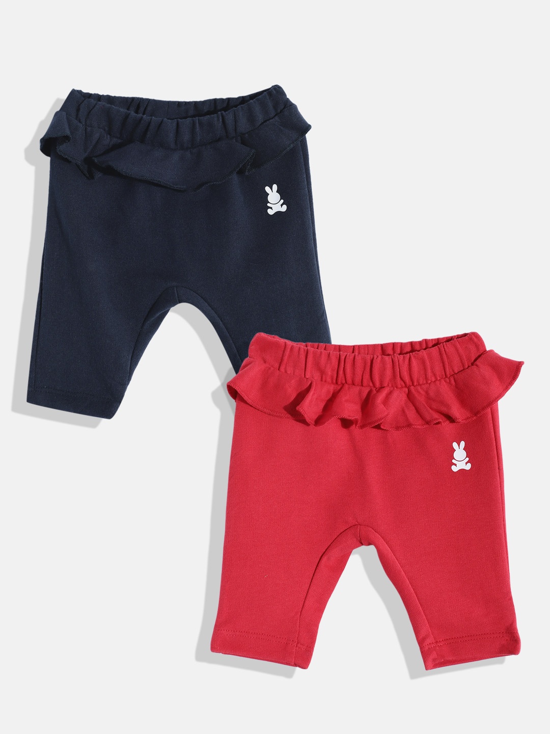 

United Colors of Benetton Infant Girls Pack of 2 Pure Cotton Leggings, Red