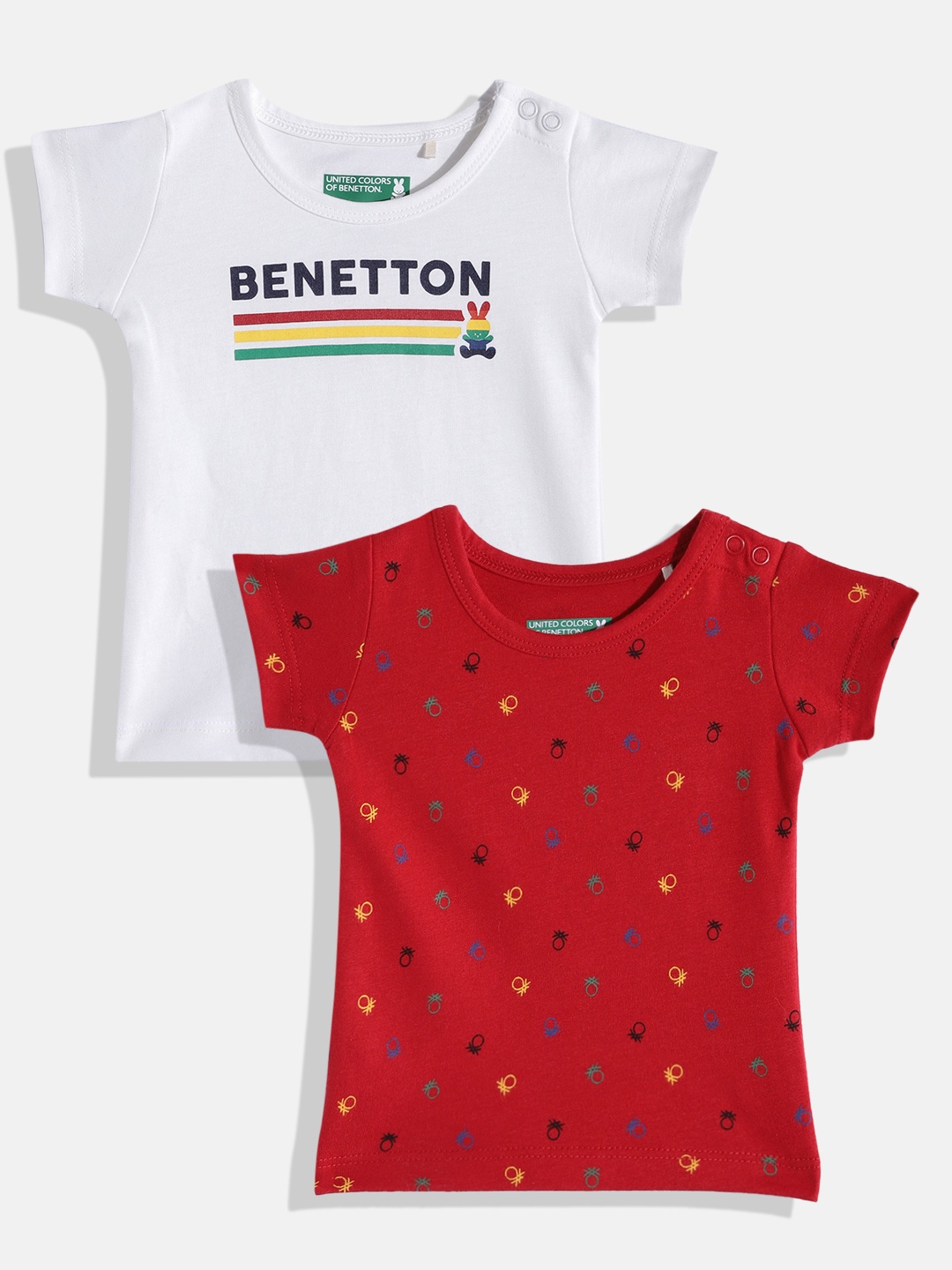 

United Colors of Benetton Infant Boys Pack of 2 Pure Cotton T-shirts, Red