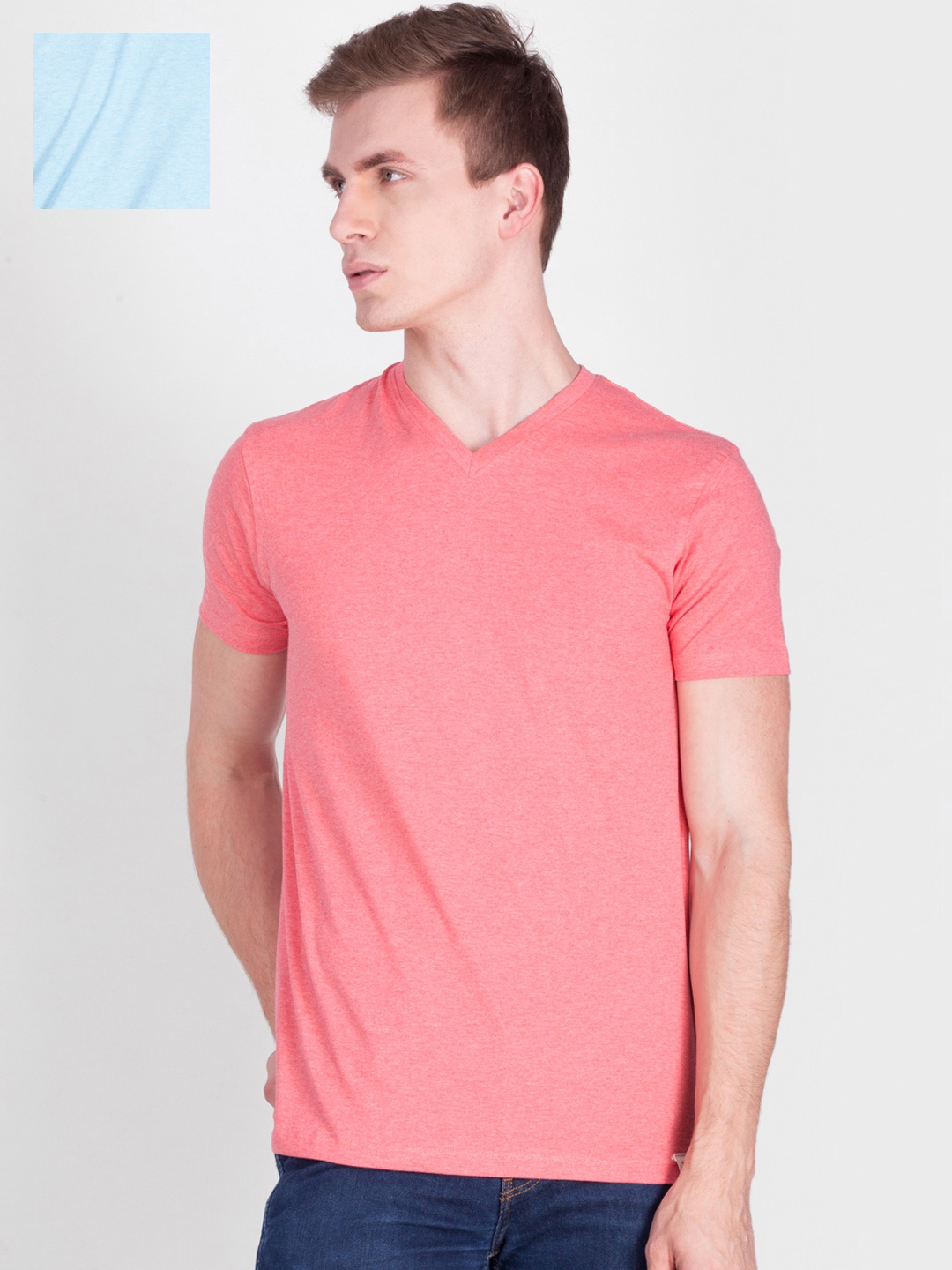 

Force NXT Men Pack of 2 Pure Cotton T-shirts, Blue