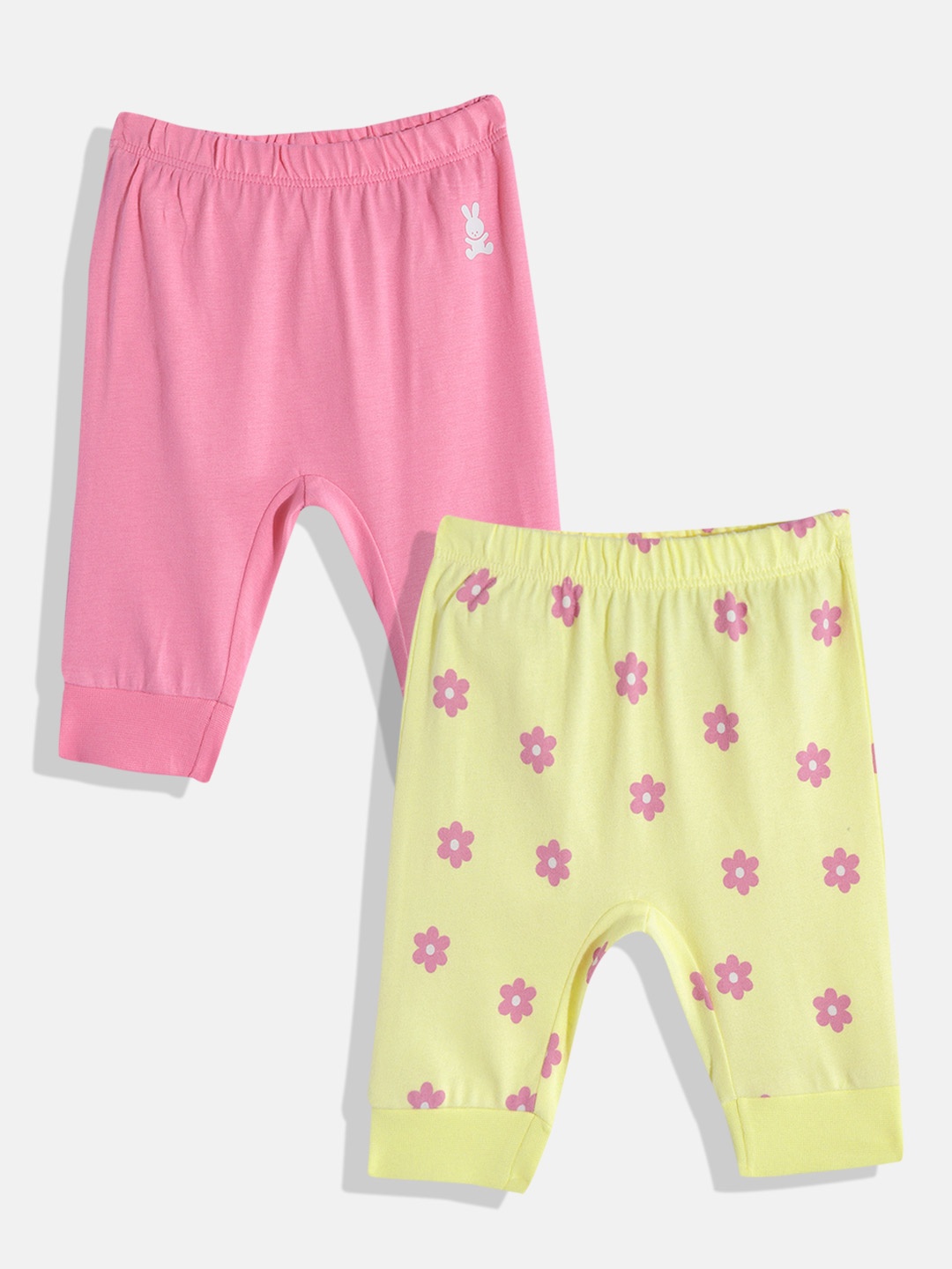 

United Colors of Benetton Girls Set of 2 Pure Cotton Leggings, Yellow