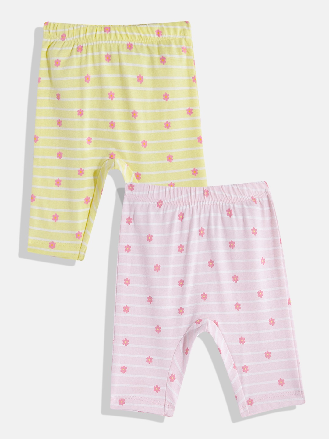 

United Colors of Benetton Girls Set of 2 Pure Cotton Leggings, Pink