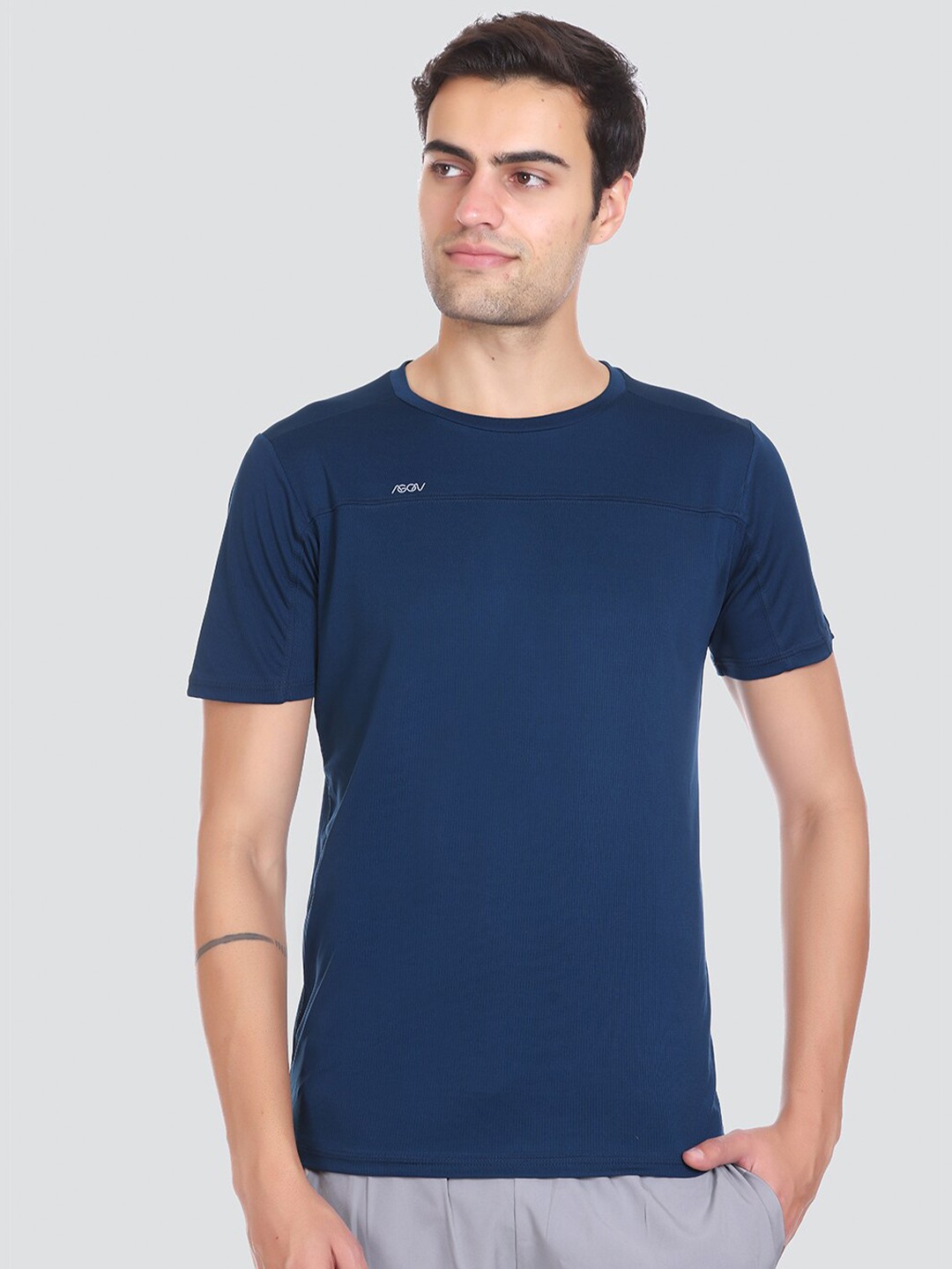 

AGON Round Neck Half Sleeve Dri-FIT Sports T-shirt, Blue