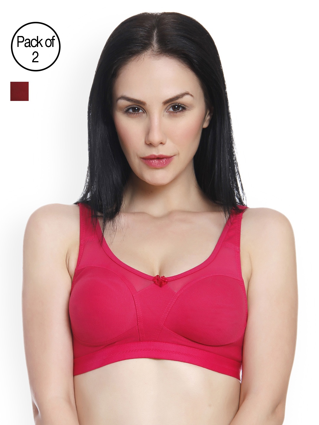 

Innocence Pack of 2 Solid Non-Wired Non-Padded T-shirt Bra BBAPLIN44506_40, Pink