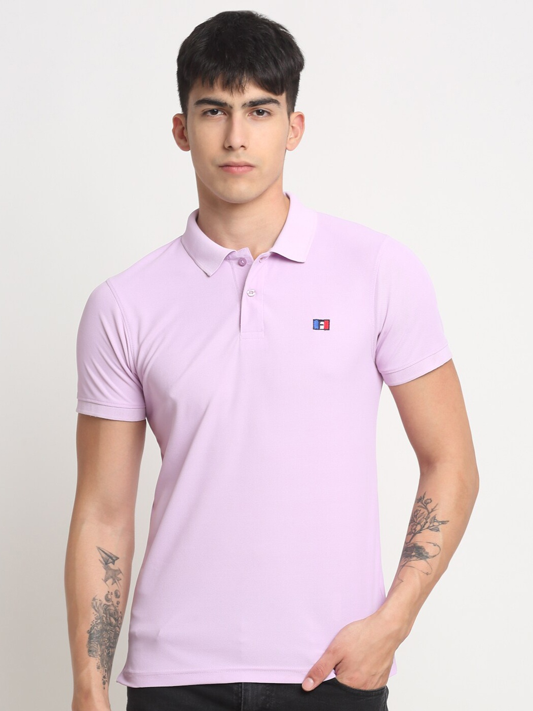 

FRENCH FLEXIOUS Plus Size Polo Collar Regular Fit T-shirt, Lavender