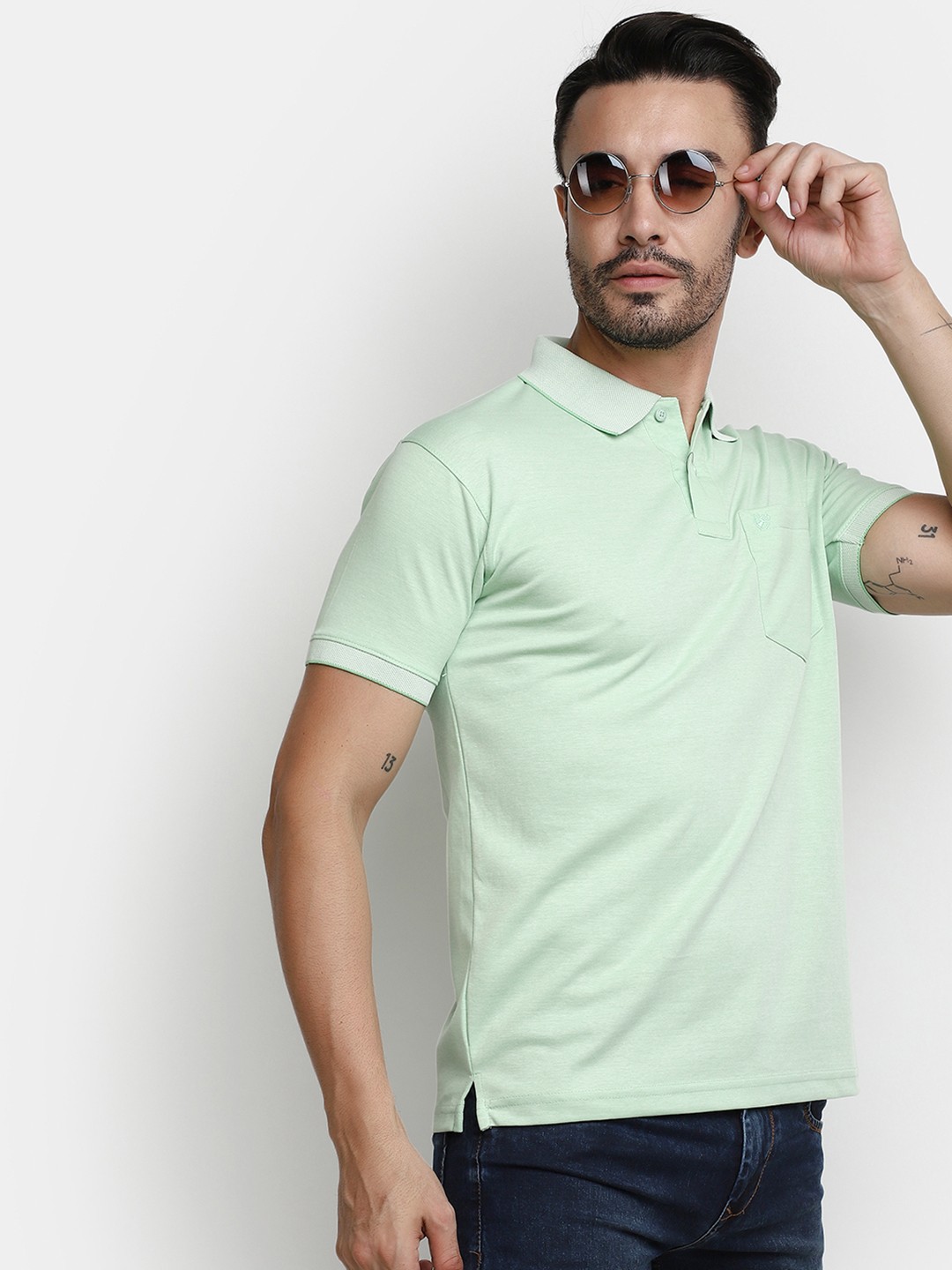 

V-Mart Polo Collar Cotton T-shirt, Green