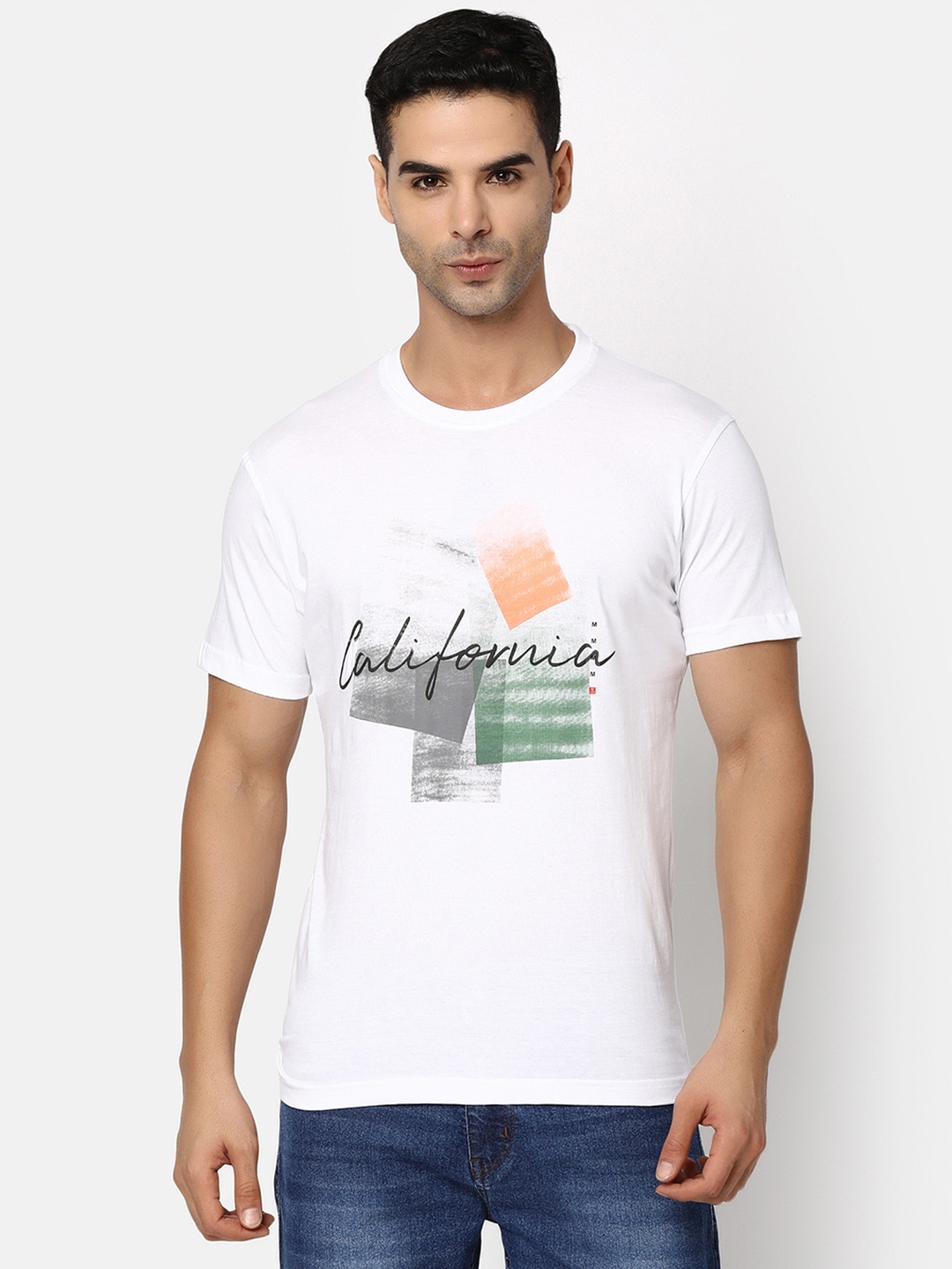 

V-Mart Typography Printed Cotton T-shirt, White