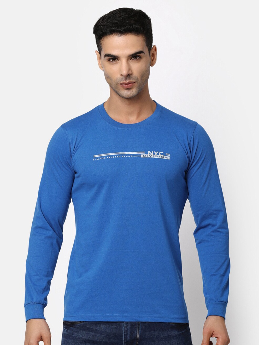 

V-Mart Long Sleeve Slim Fit Cotton T-shirt, Blue