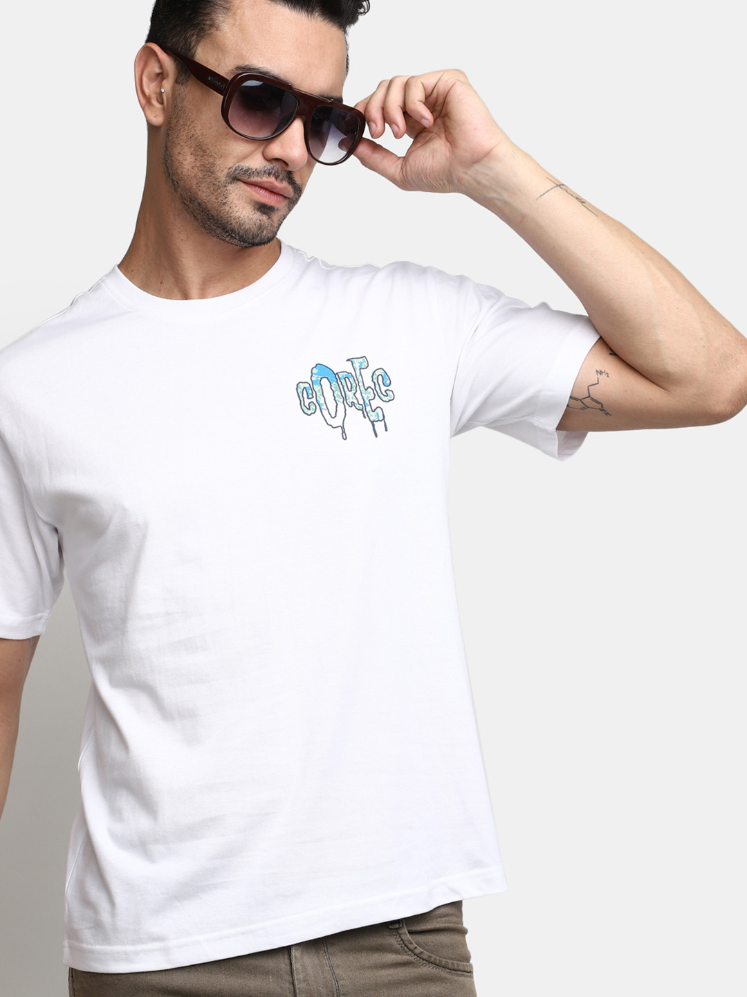 

V-Mart Typography Printed Cotton T-shirt, White