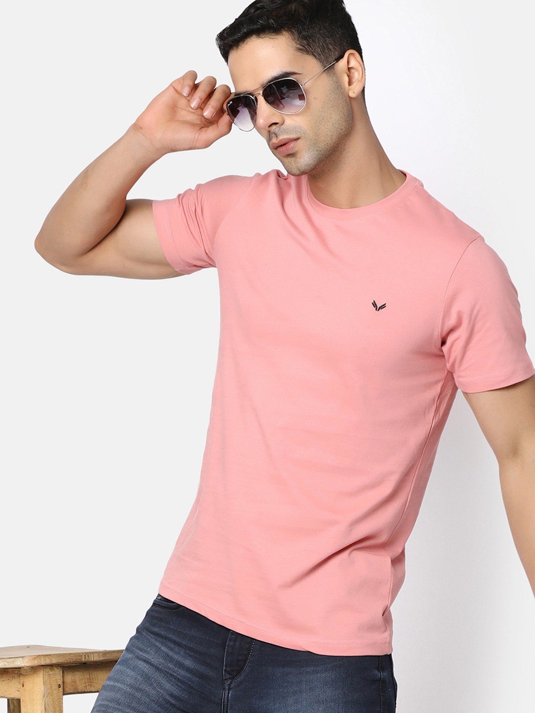 

V-Mart Cotton Slim Fit T-shirt, Pink