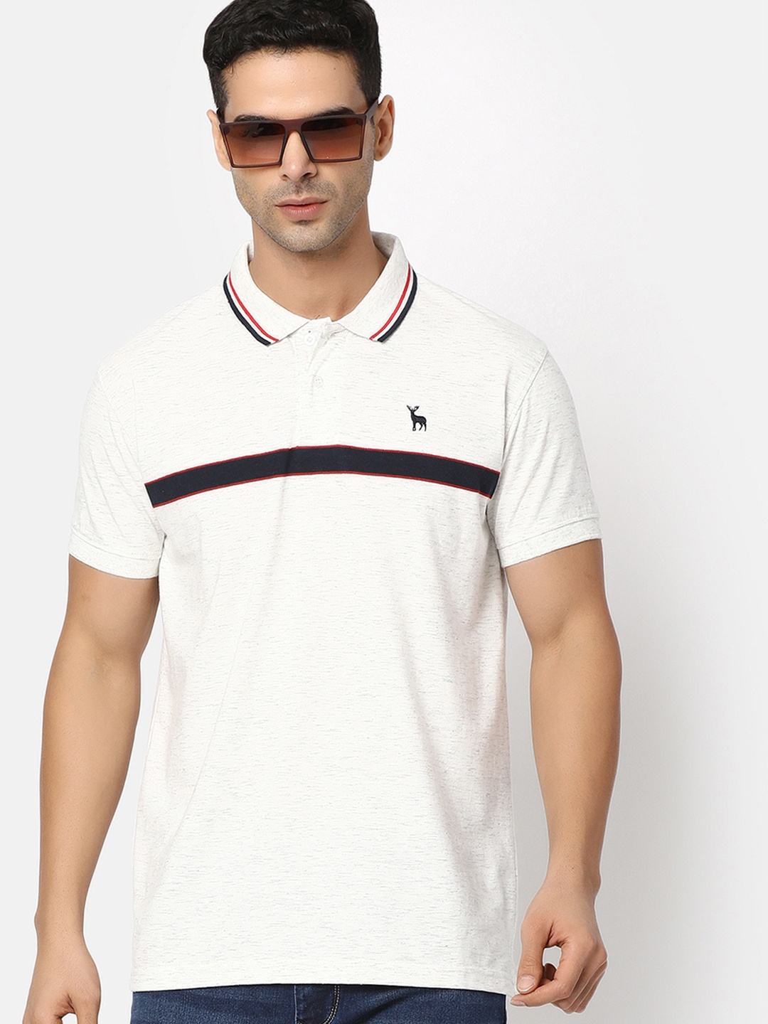 

V-Mart Polo Collar Cotton T-shirt, White