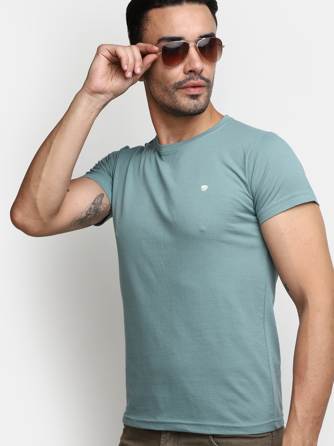 

V-Mart Slim Fit Cotton T-Shirt, Green