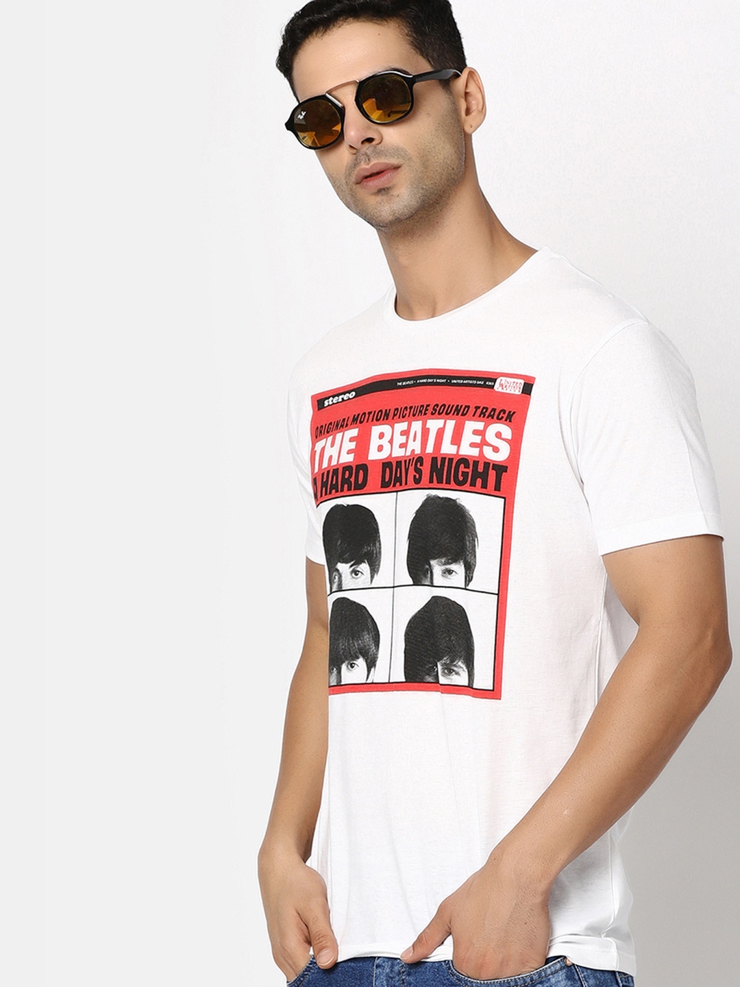 

V-Mart Typography Printed Cotton T-shirt, White