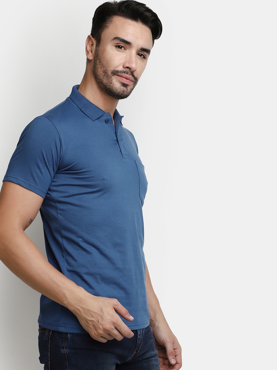 

V-Mart Polo Collar Cotton Casual T-shirt, Blue