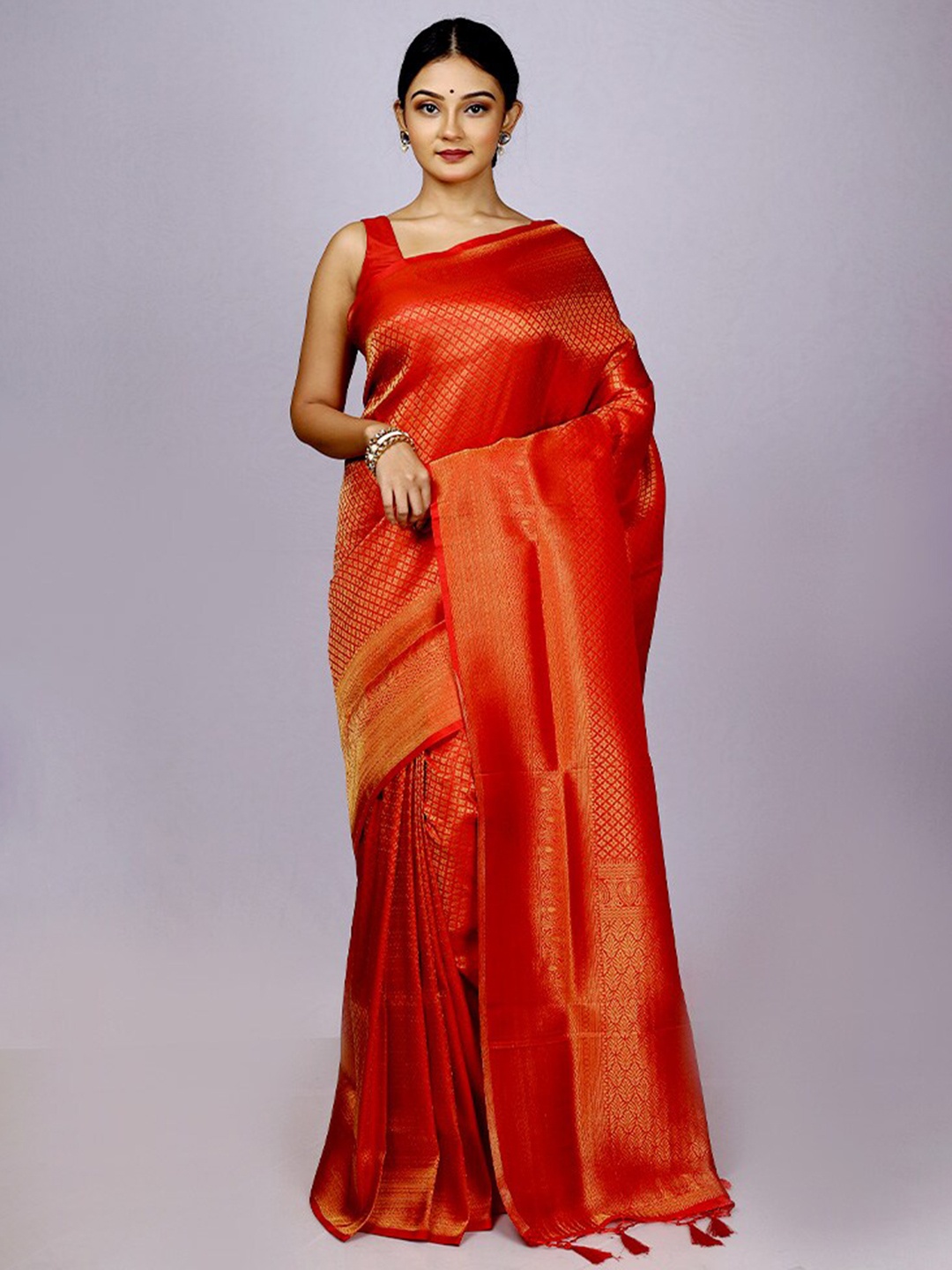 

AllSilks Woven Design Zari Saree, Red