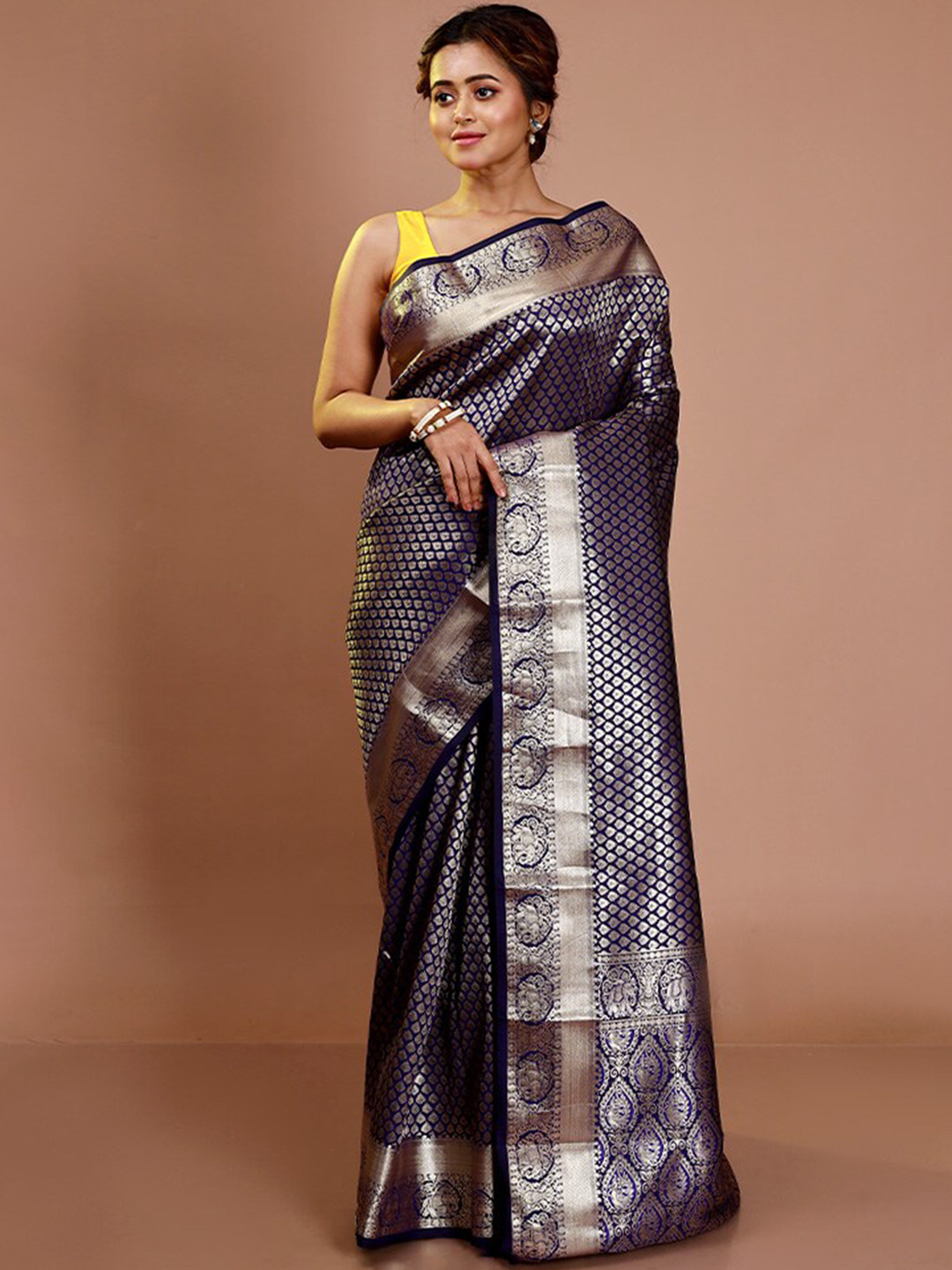 

AllSilks Woven Design Zari Kanjeevaram Saree, Blue