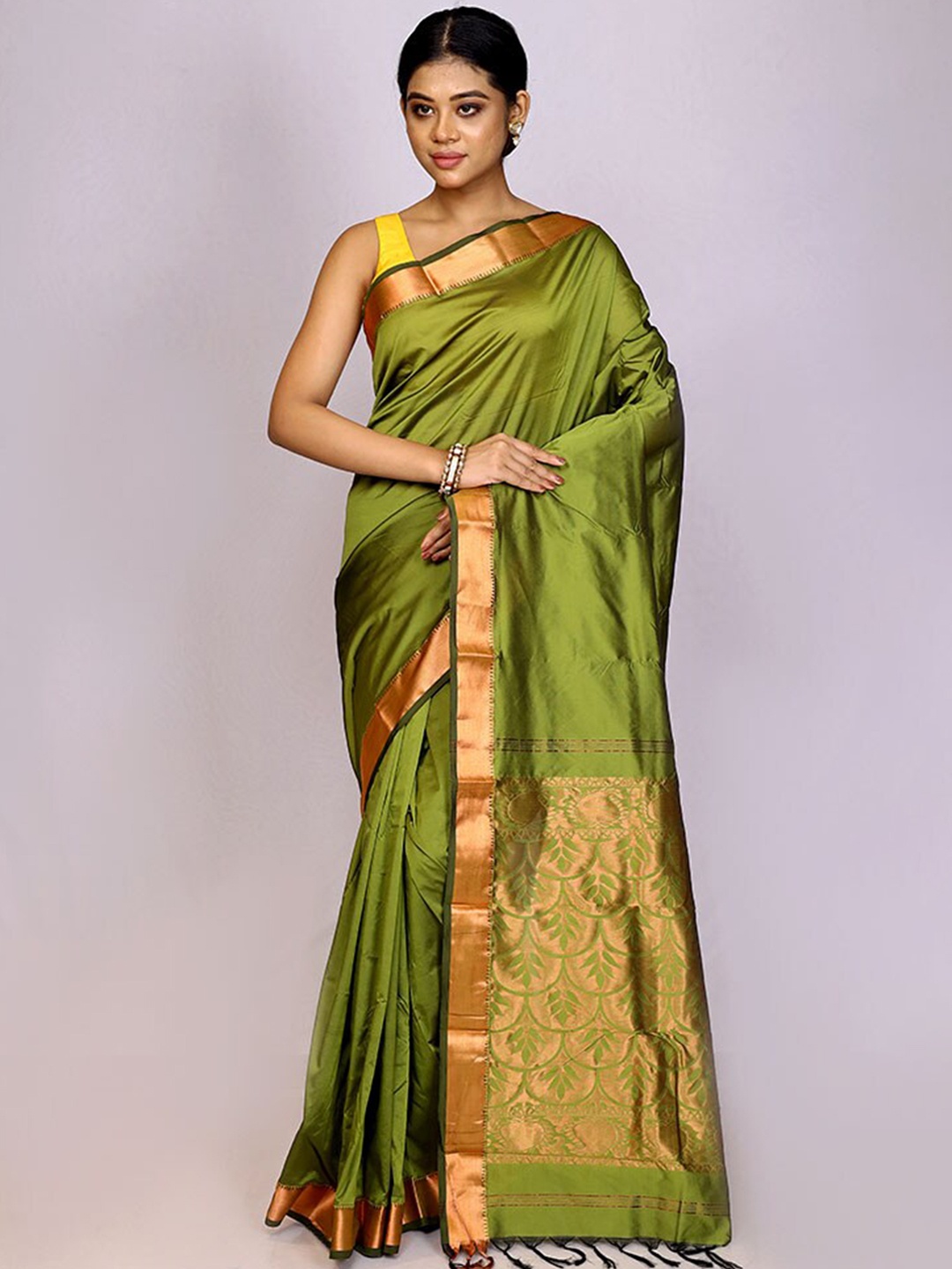 

AllSilks Zari Kanjeevaram Saree, Green