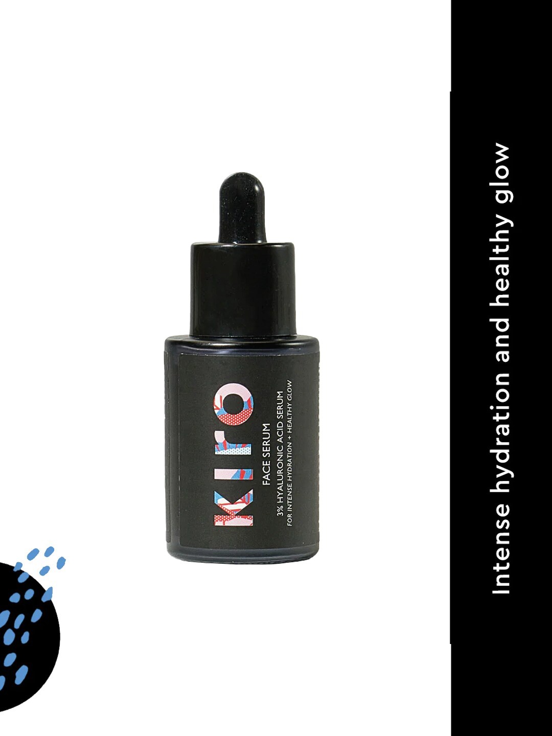 

KIRO 3% Hyaluronic Acid Face Serum for Intense Hydration & Healthy Glow - 30 ml, Black