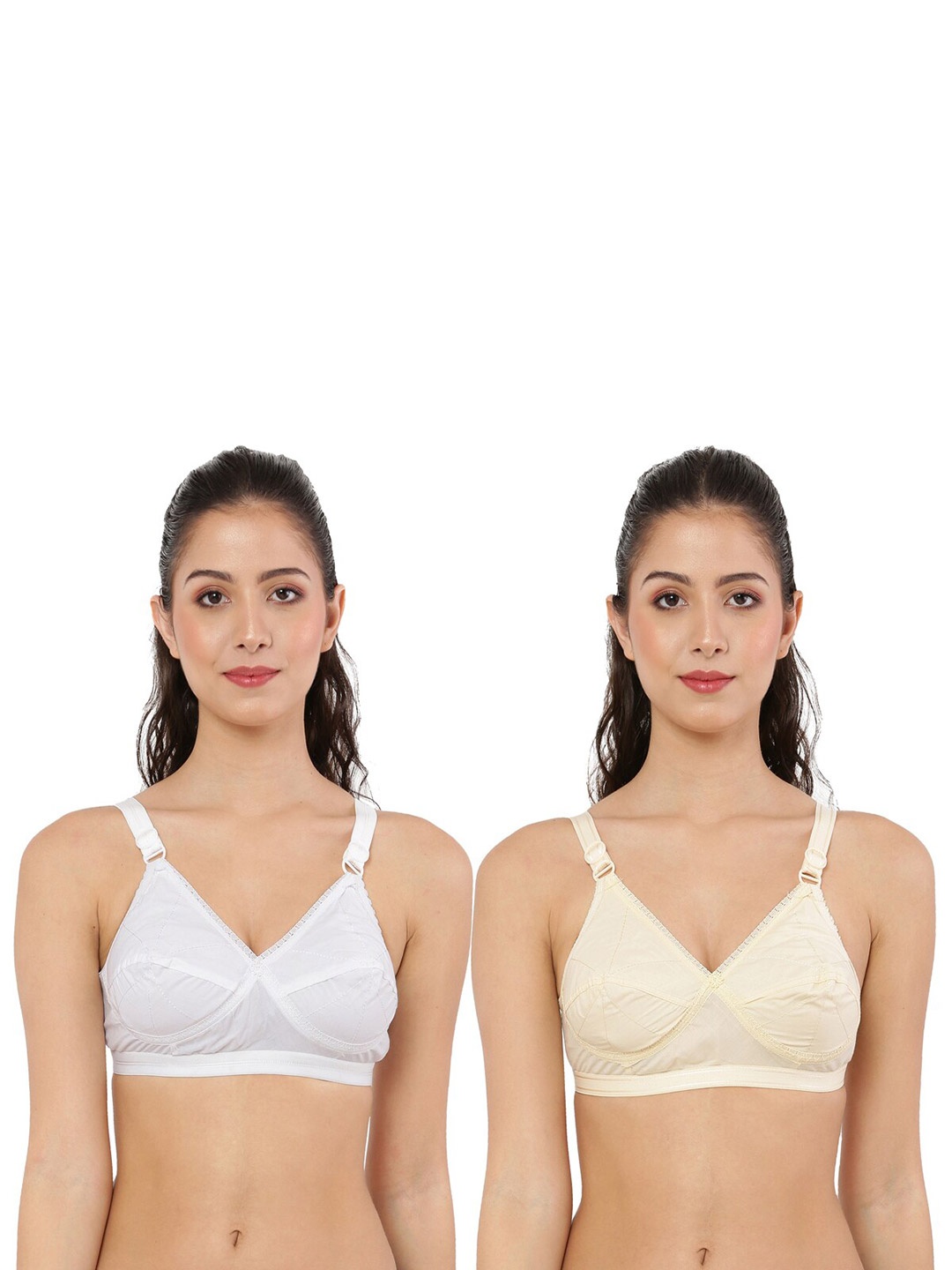 

Piylu Pack Of 2 All Day Comfort Full Coverage T-shirt Bra, White