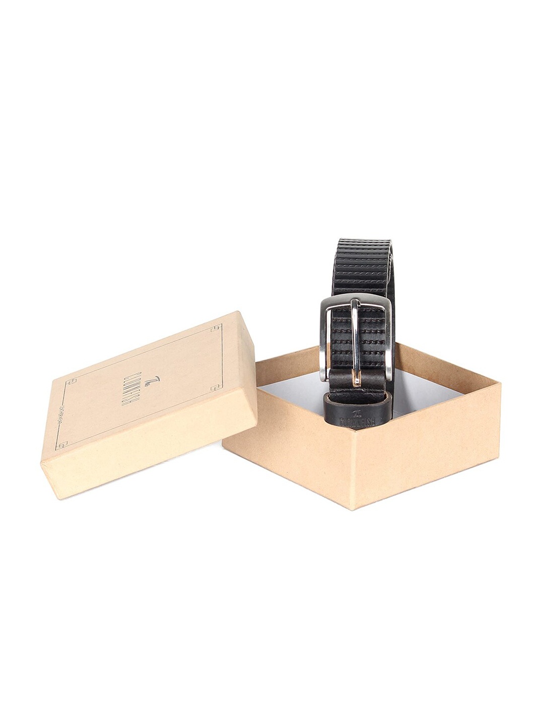 

THE CLOWNFISH Textured Leather Belt, Black