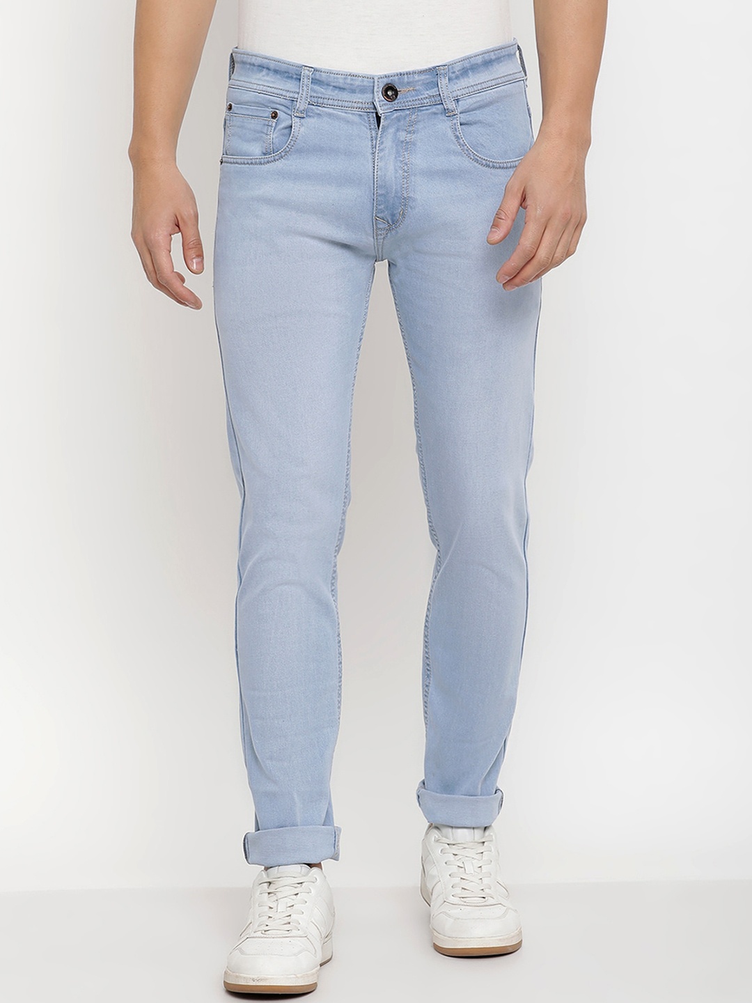 

JUMP USA Men Comfort Relaxed Fit Clean Look Stretchable Jeans, Blue