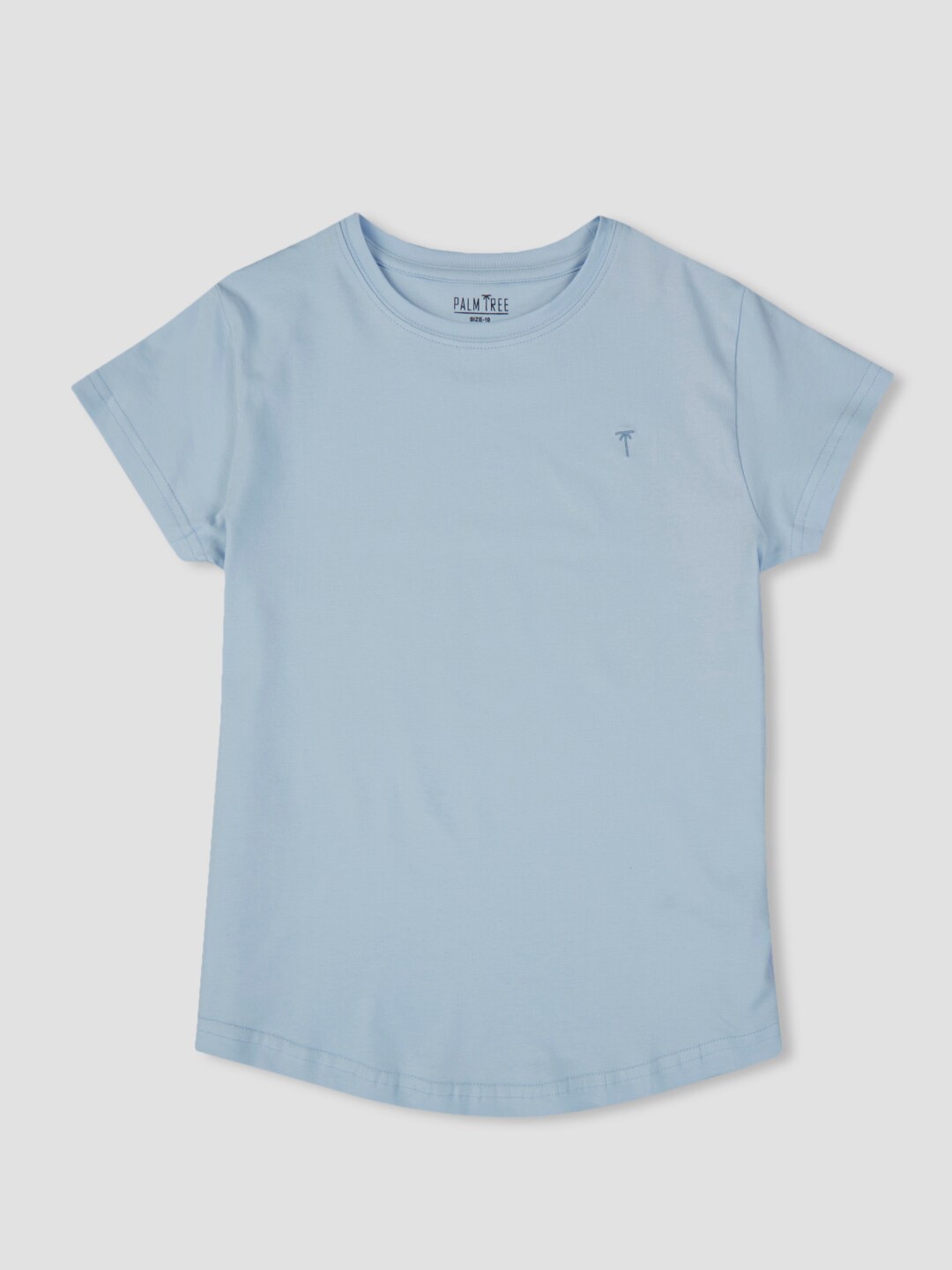 

Palm Tree Girls Regular Cotton T-Shirt, Blue