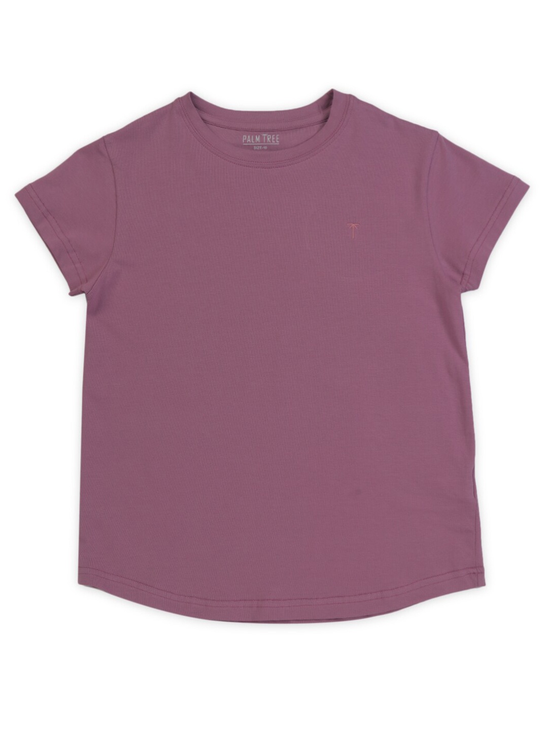 

Palm Tree Girls Round Neck Cotton Regular Top, Purple