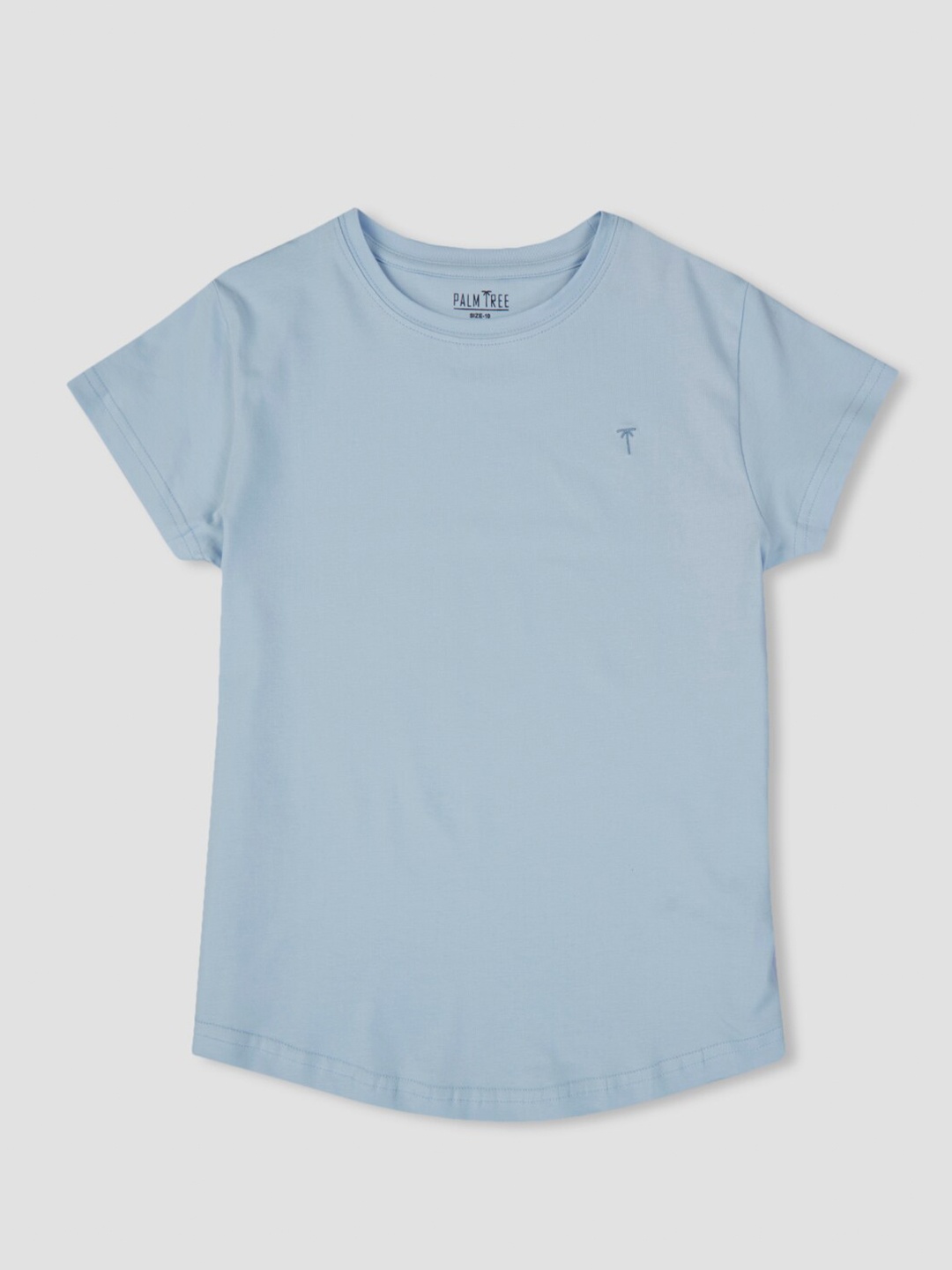 

Palm Tree Girls Regular Cotton T-Shirt, Blue
