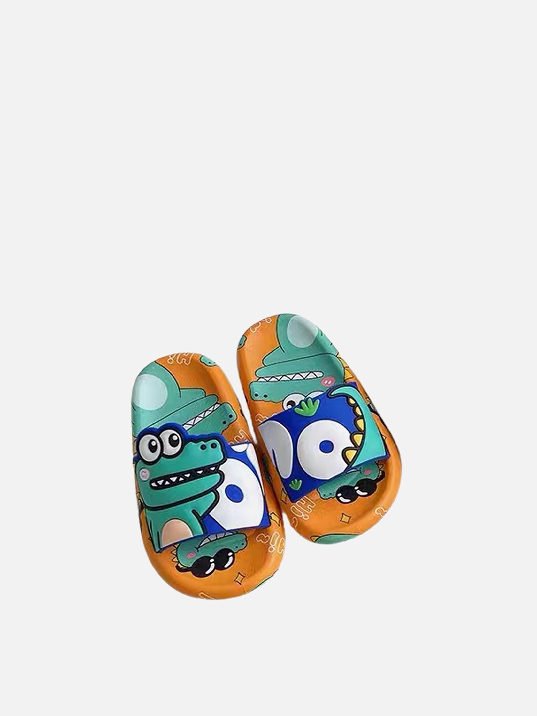 

Little Surprise Box LLP Kids Dino Printed Non Slip Sole Sliders, Green