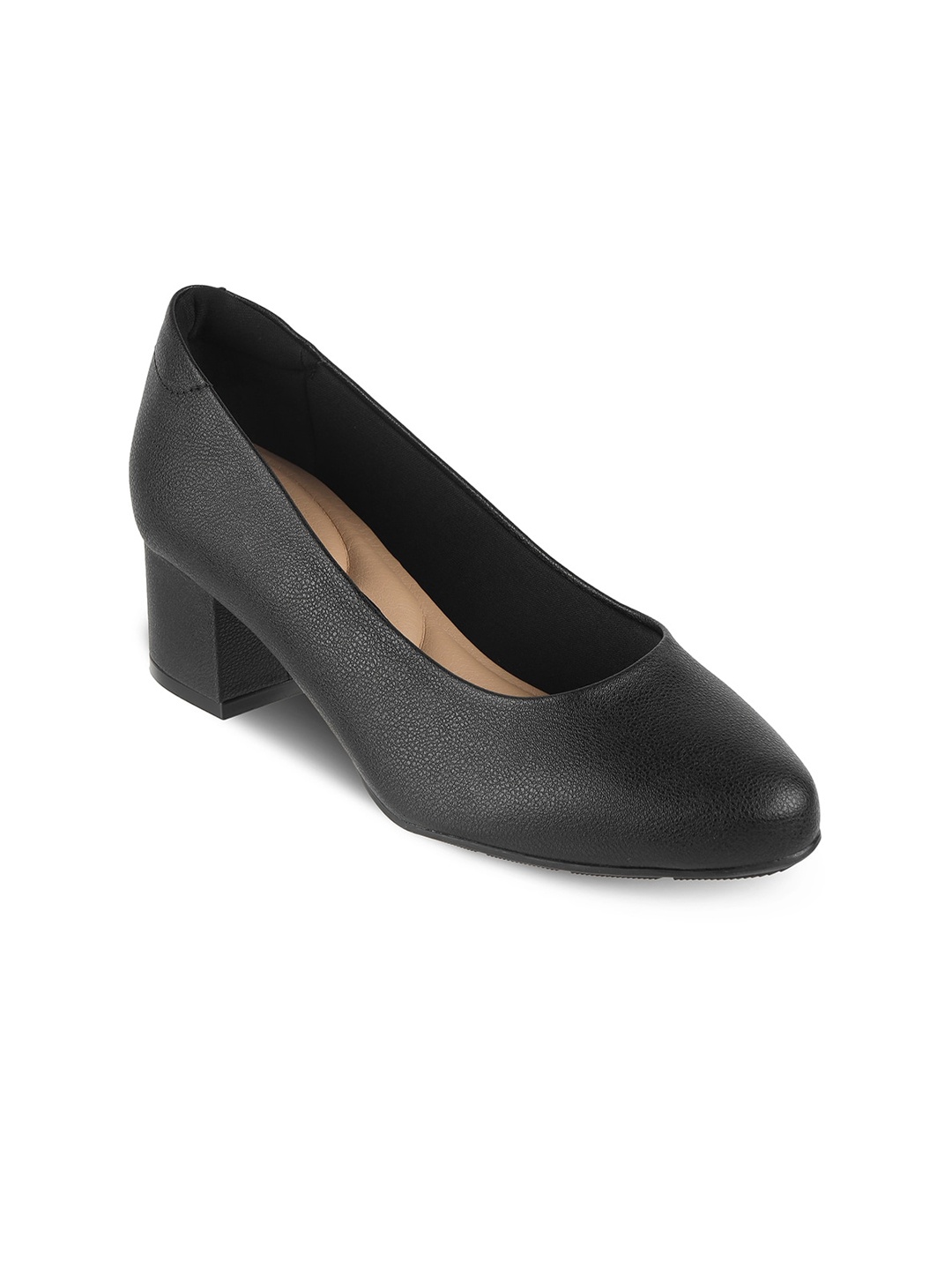 

MODARE Round Toe Work Block Pumps, Black