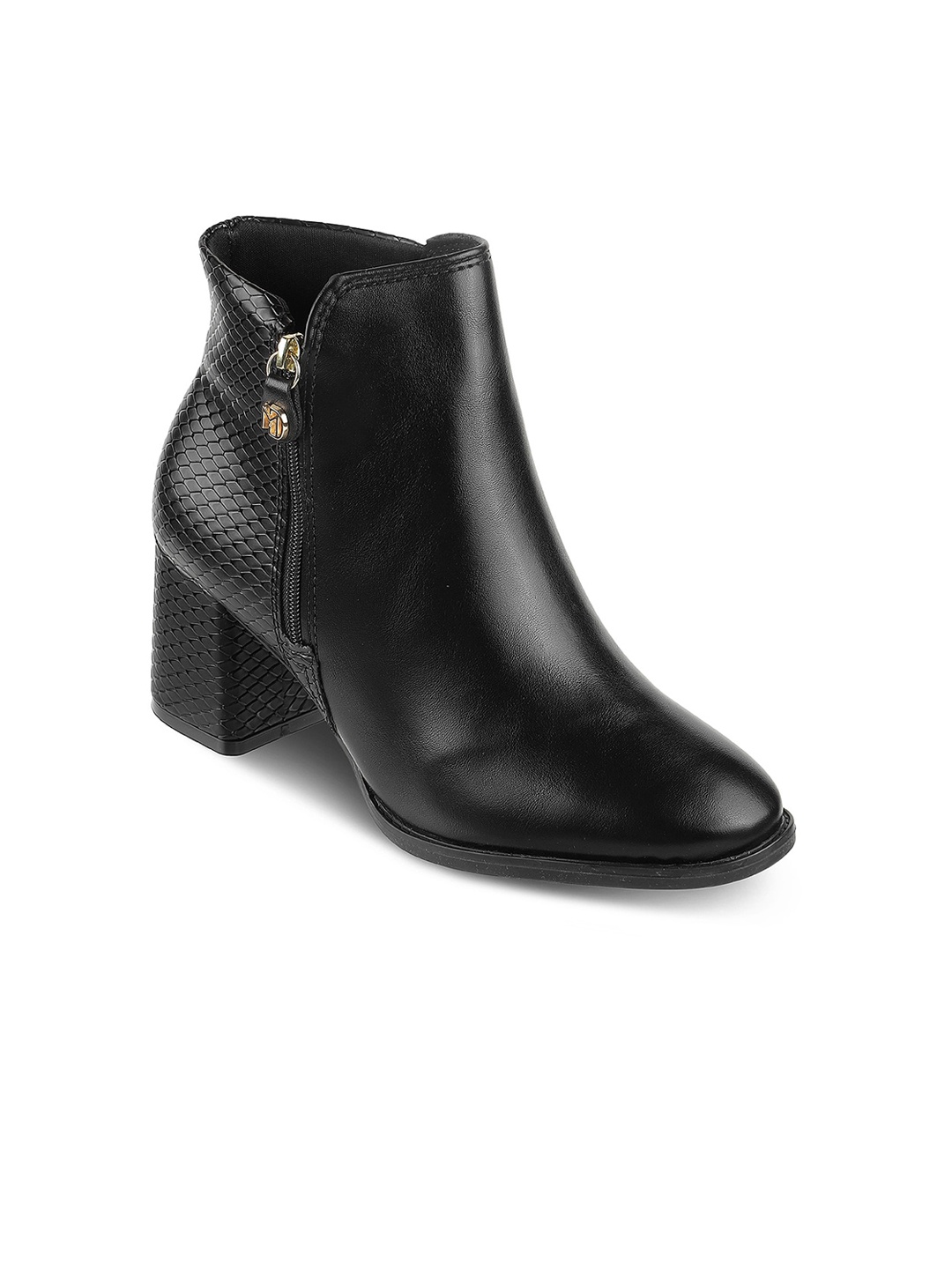 

MODARE Women Textured Mid-Top Regular Boots, Black