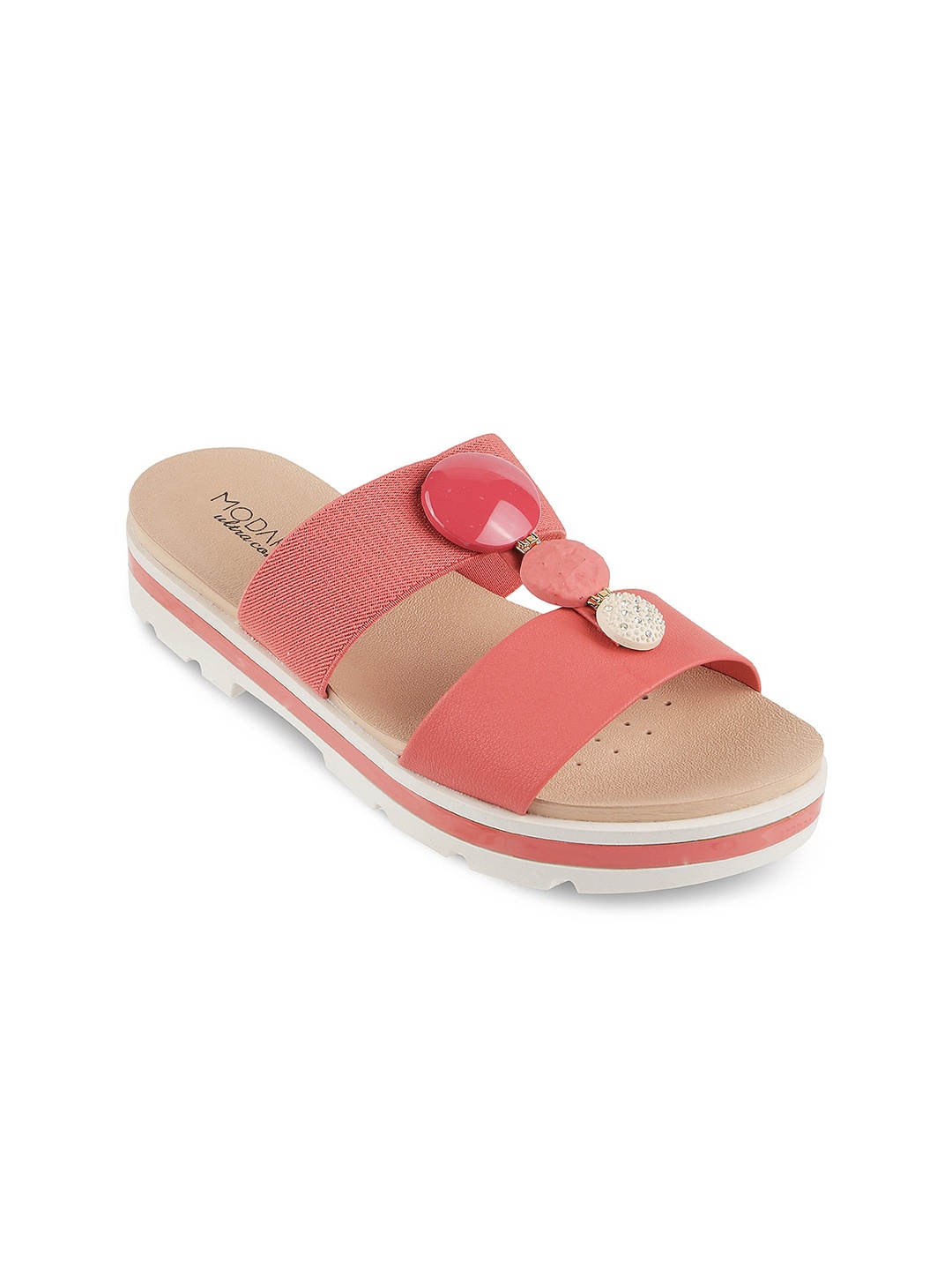 

MODARE Embellished Open Toe Flats, Rose