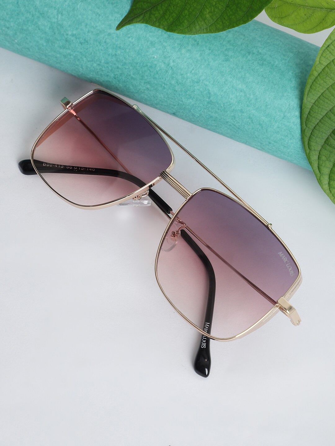 

MARC LOUIS Unisex Square Sunglasses With UV Protected Lens, Brown