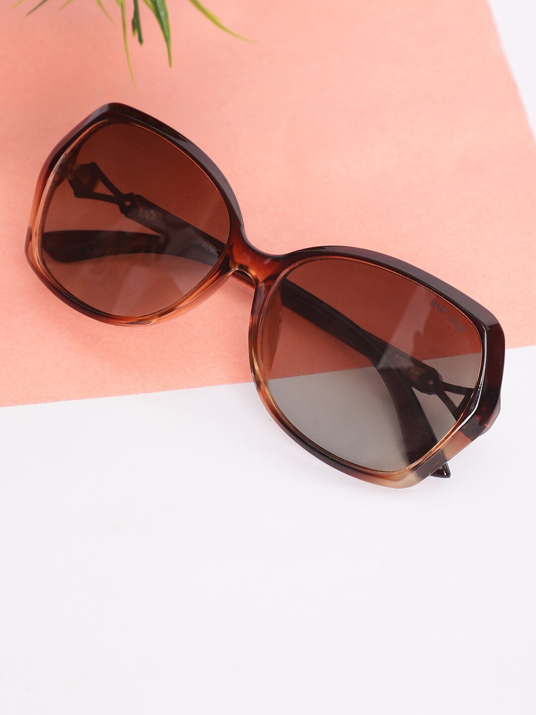 

MARC LOUIS Women Butterfly Sunglasses with Polarised and UV Protected Lens, Brown