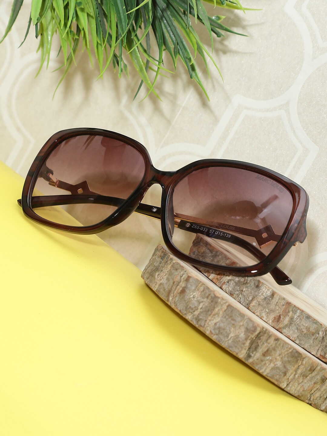 

MARC LOUIS Women Square Sunglasses with UV Protected Lens, Brown