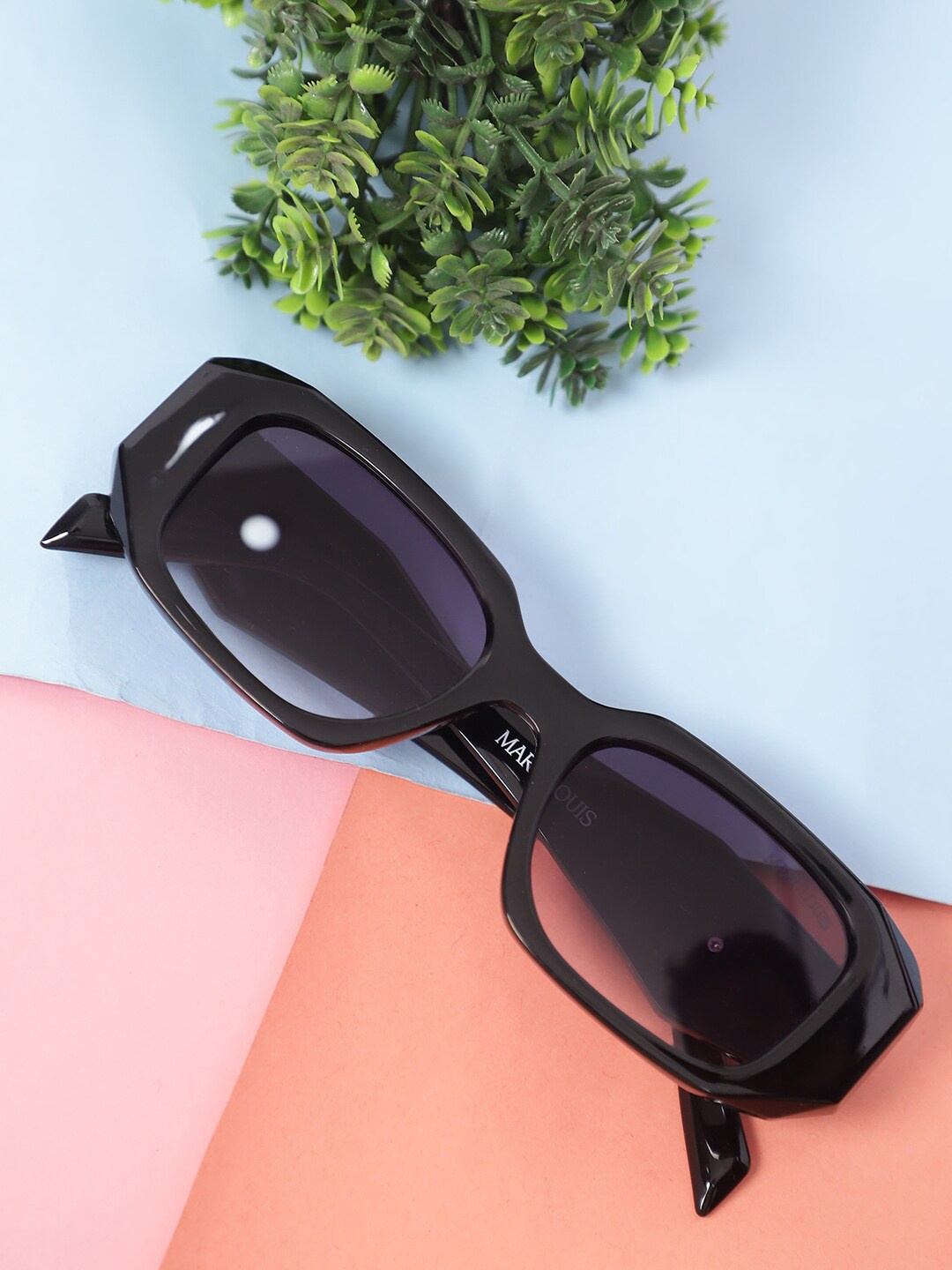 

MARC LOUIS Women Rectangle Sunglasses with UV Protected Lens MARC LOUIS W9021-CO1 BLACK SG, Purple