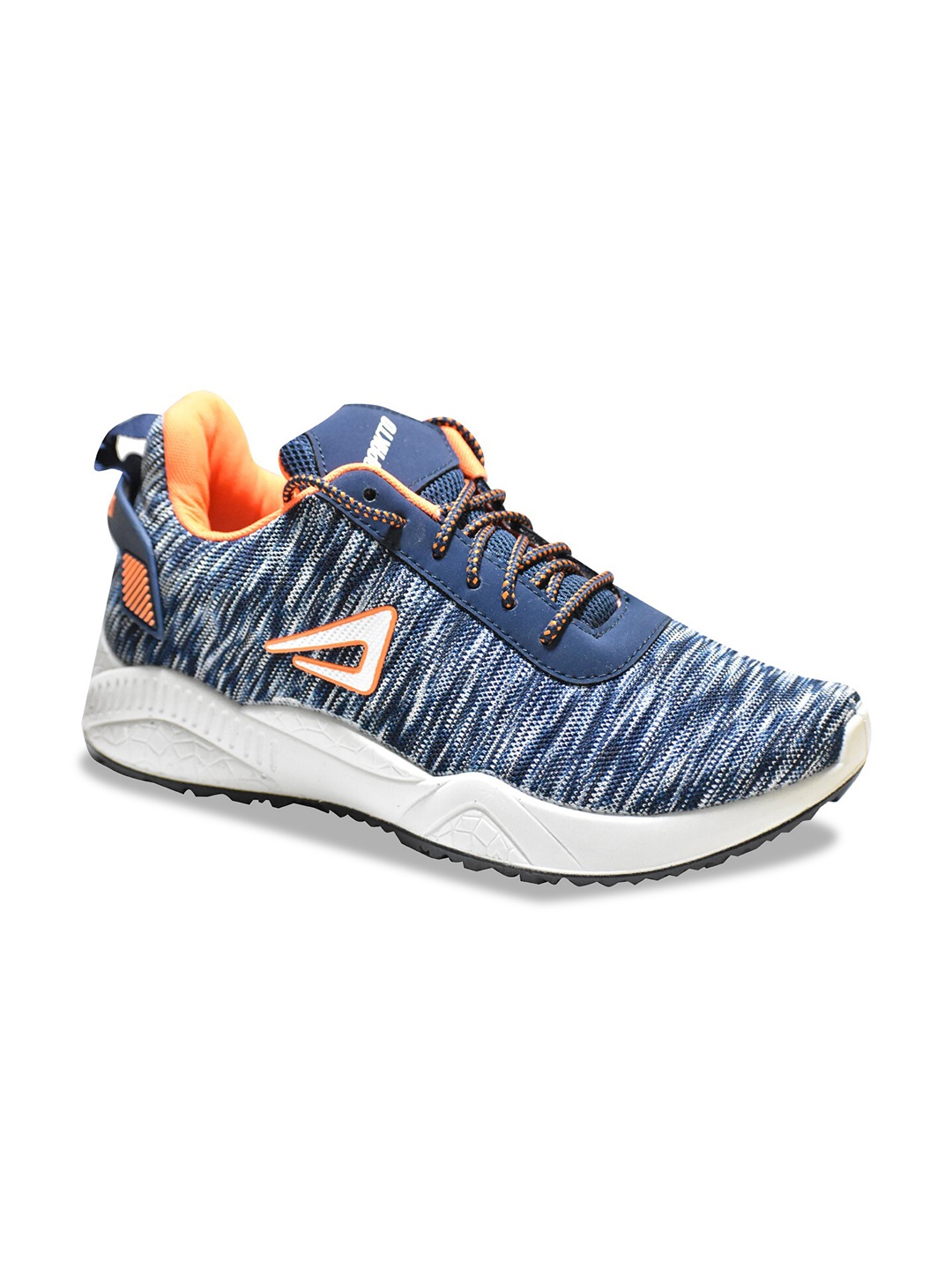 

IMPAKTO Men Mesh Lace-Up Running Shoes, Navy blue
