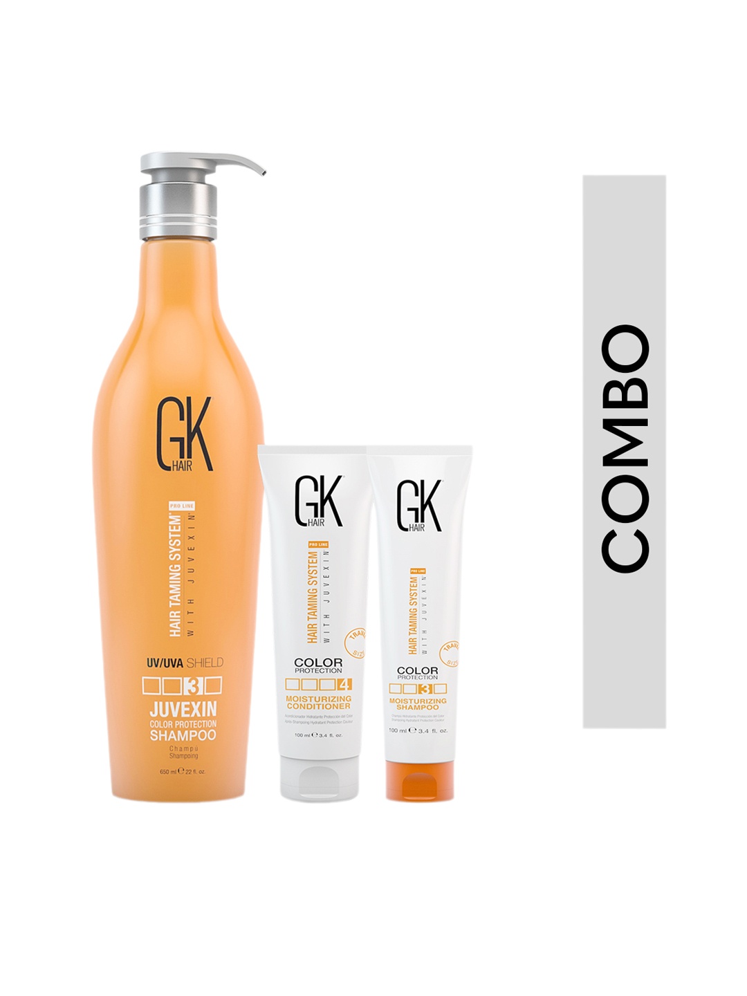 GK HAIR Conditioner with Moisturizing & Color Shield Shampoo 850ml, White